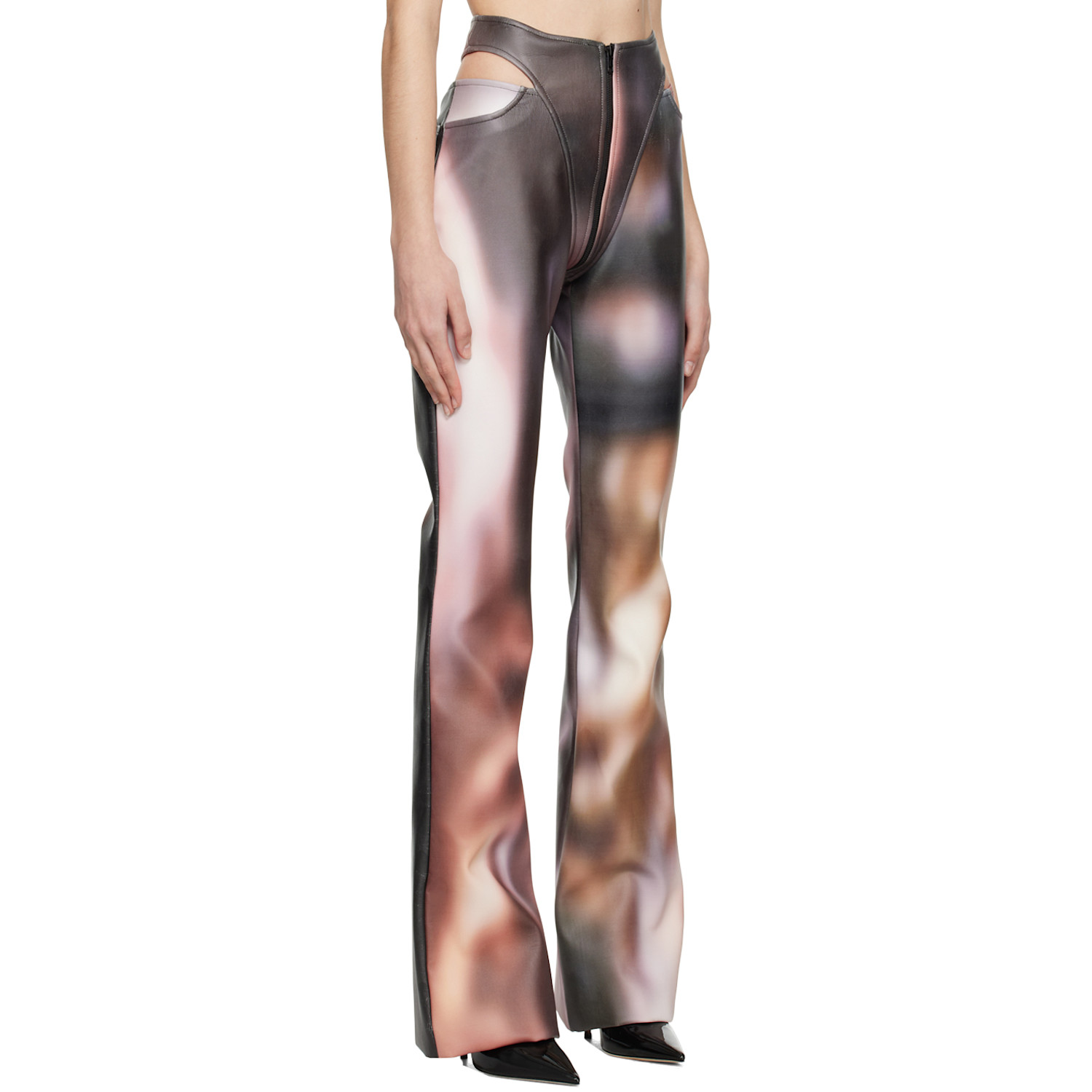 Puppets And Puppets Multicolour Cutout Faux-leather Trousers 