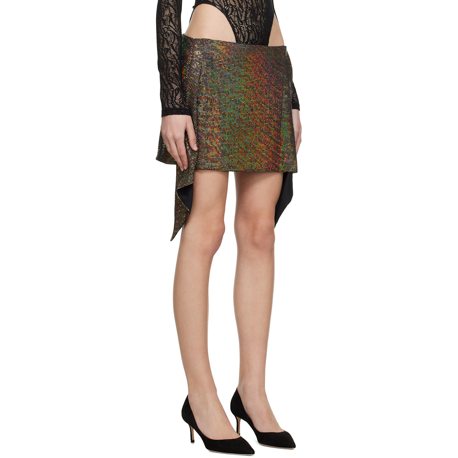  Puppets And Puppets Black Asymmetric Miniskirt 