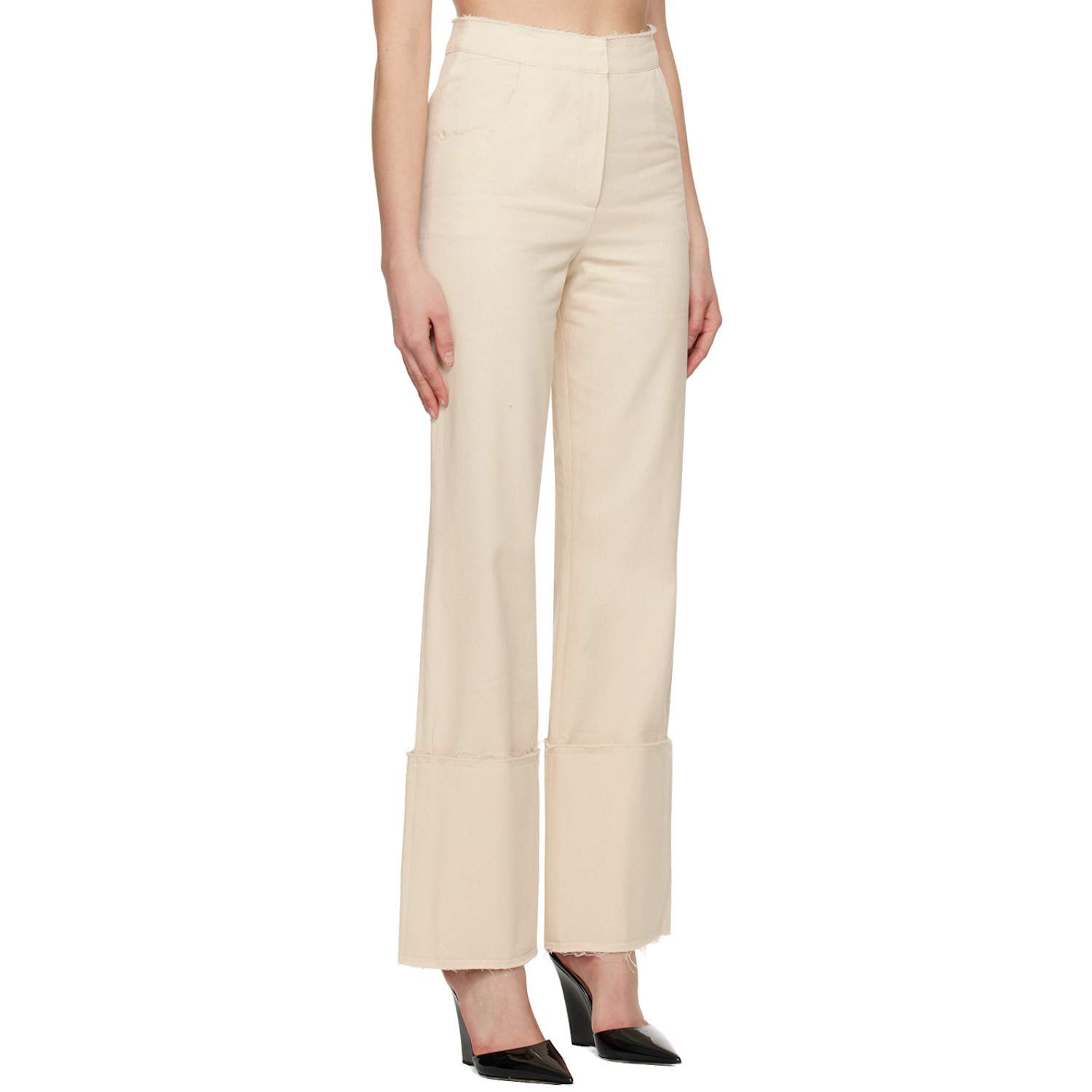  Olēnich Off-white Raw Edge Trousers 