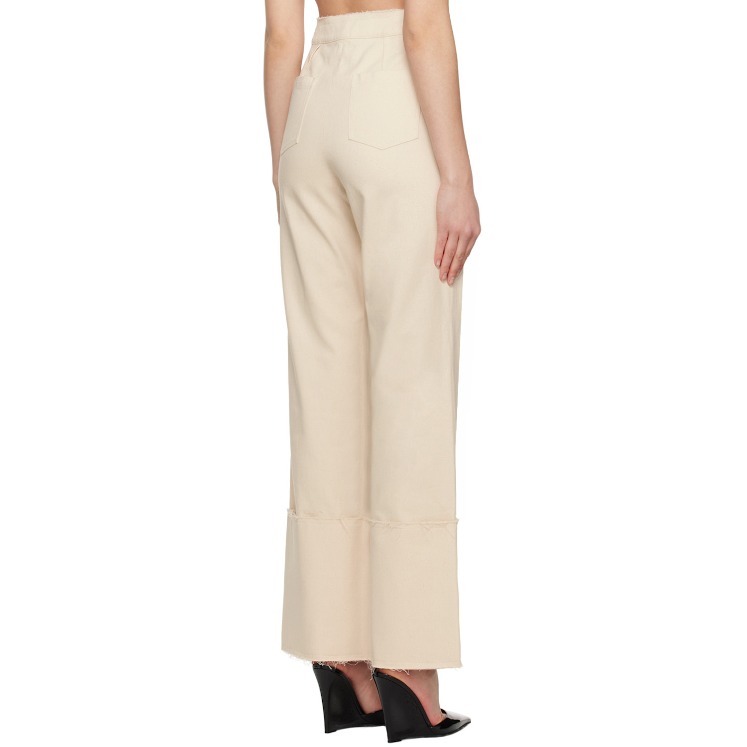  Olēnich Off-white Raw Edge Trousers 