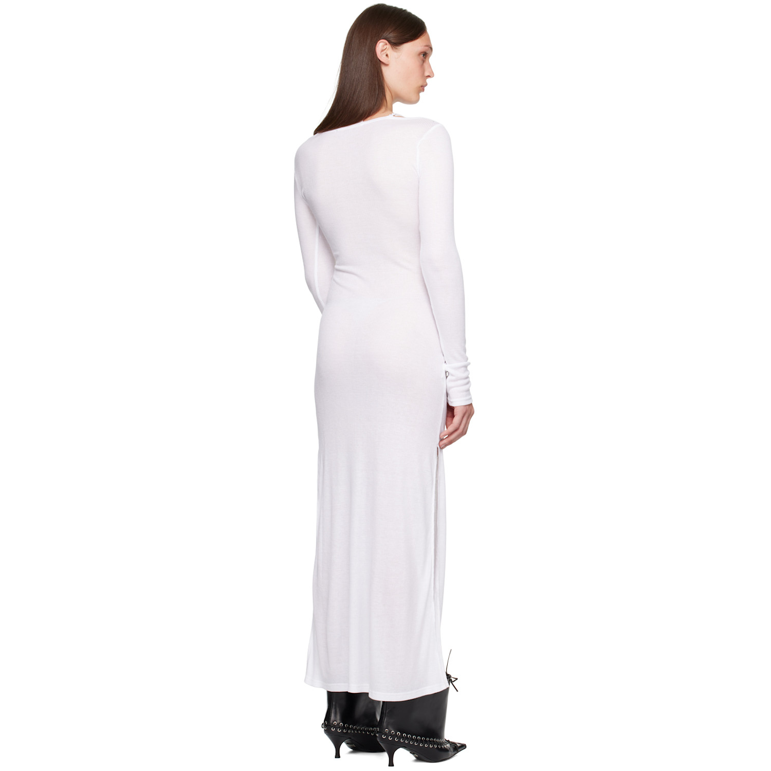  Vaillant White Cardigan Midi Dress 