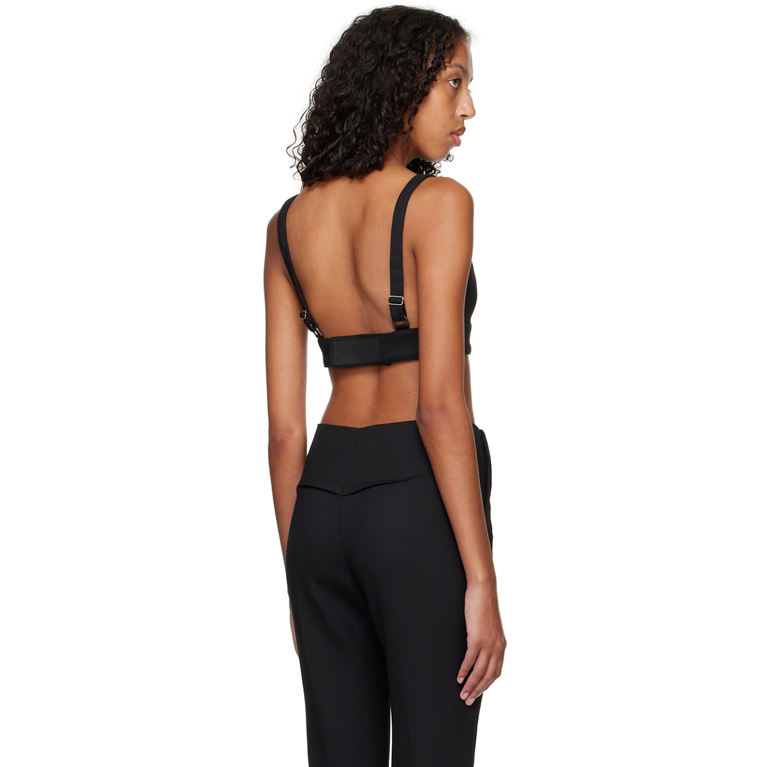  Remain Birger Christensen Black Boucle Bra 