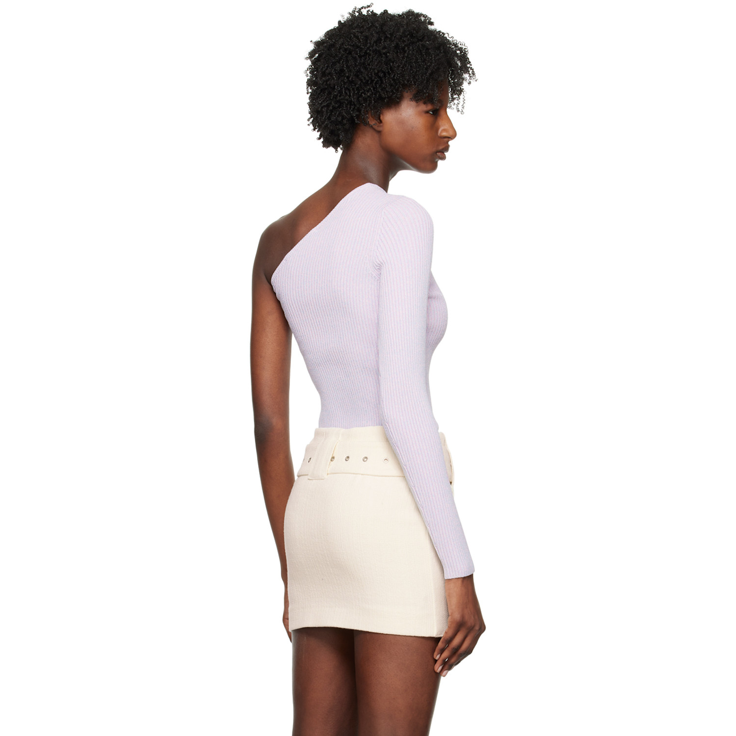  Remain Birger Christensen Purple Single-shoulder Long Sleeve T-shirt 