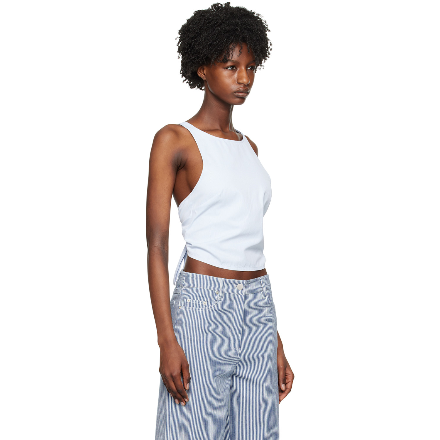  Remain Birger Christensen Blue Striped Tank Top 
