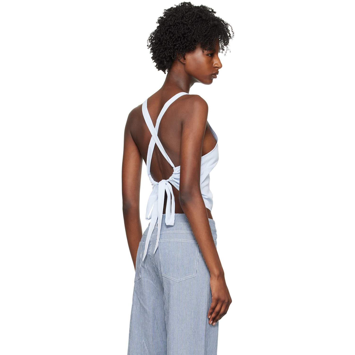  Remain Birger Christensen Blue Striped Tank Top 