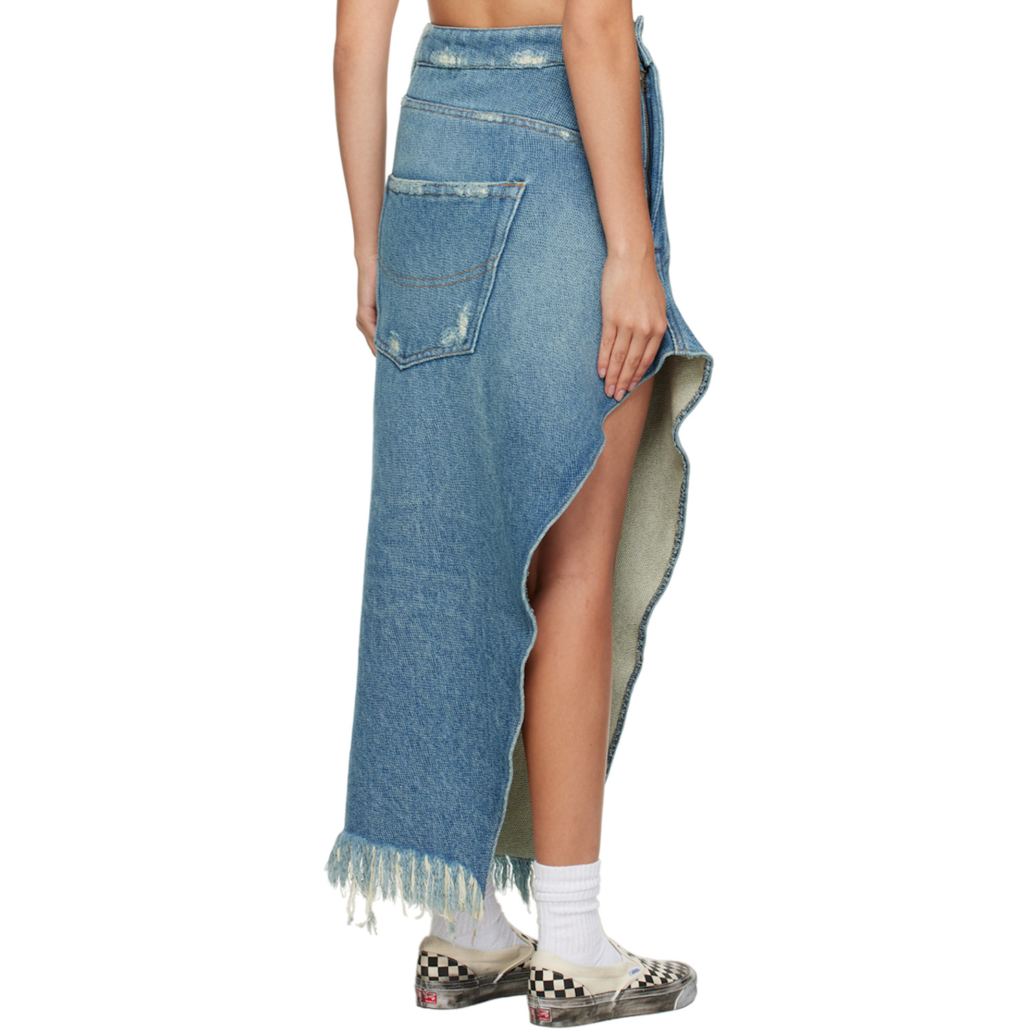  Doublet Indigo 1.5x Resized Denim Midi Skirt 