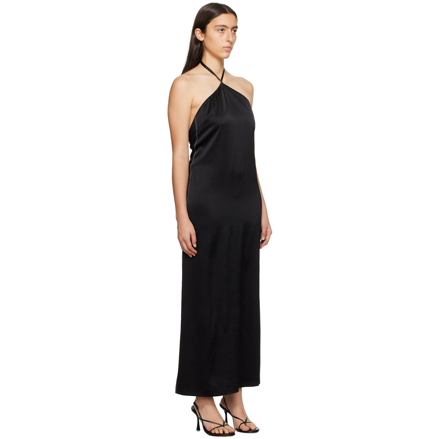  Filippa K Black Deep Back Maxi Dress 