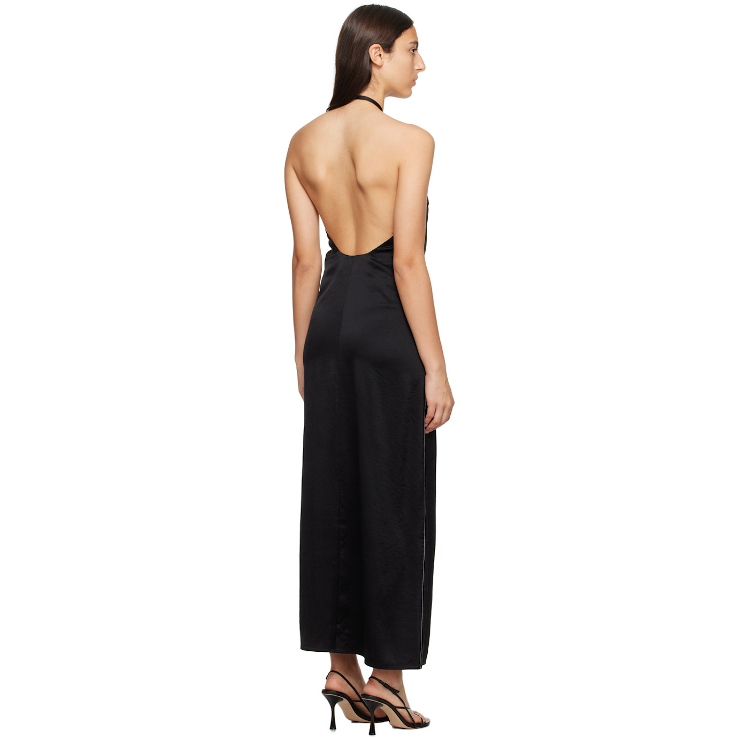  Filippa K Black Deep Back Maxi Dress 