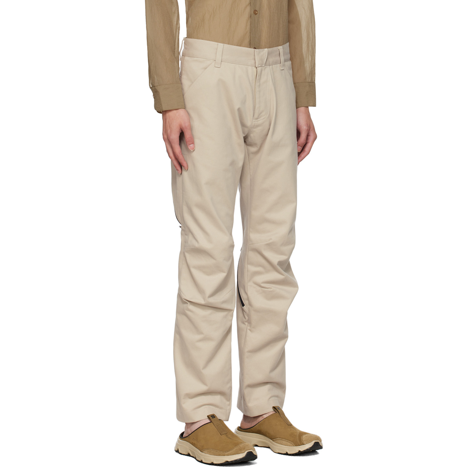  Olly Shinder Beige Zip Trousers 
