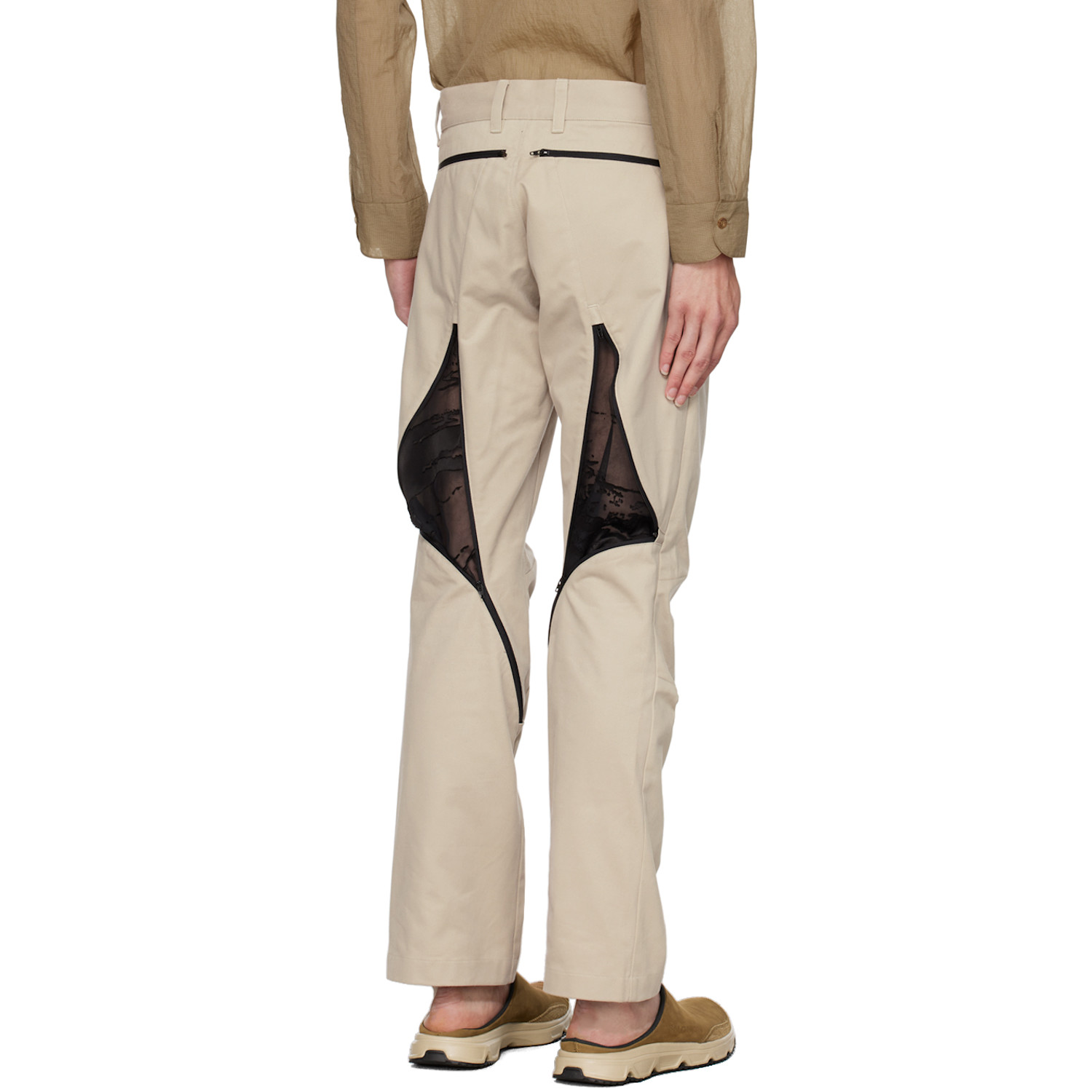  Olly Shinder Beige Zip Trousers 