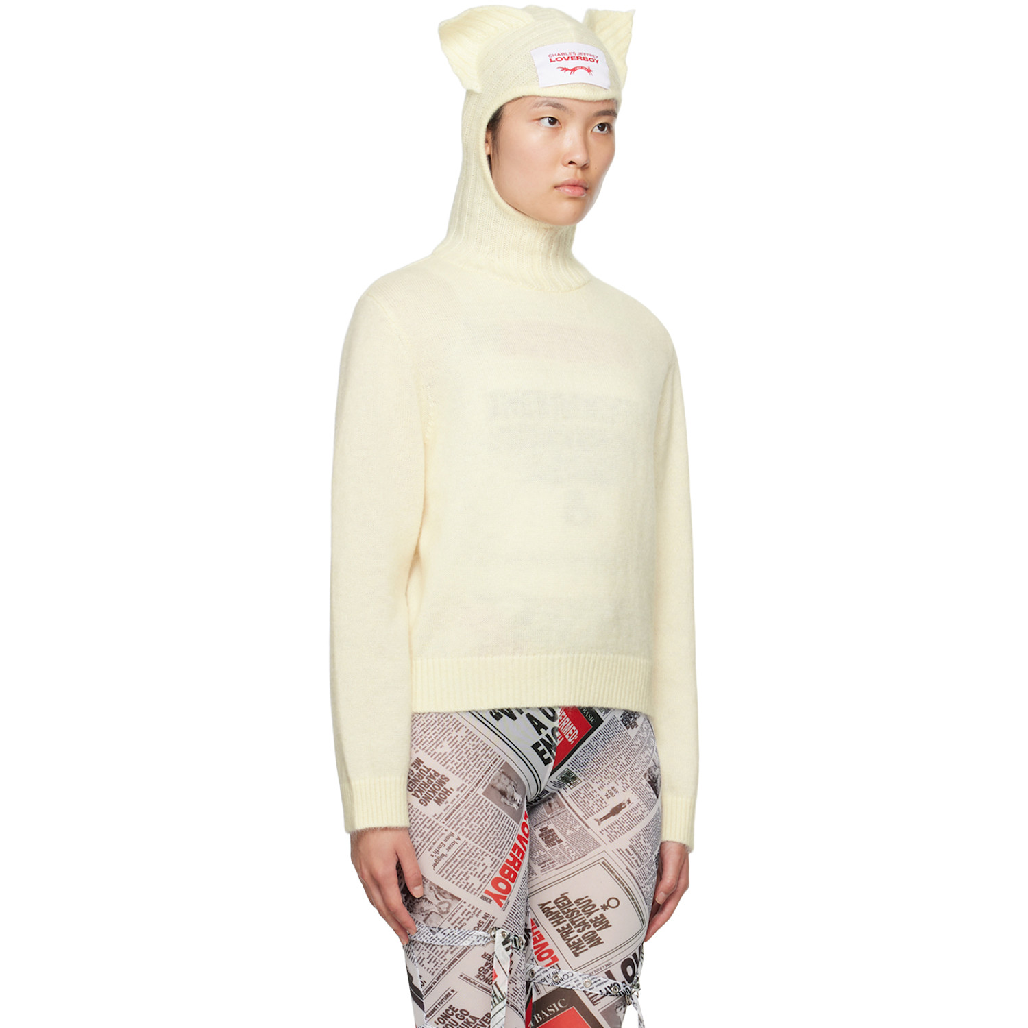  Charles Jeffrey Loverboy Off-white Ears Balaclava Sweater 