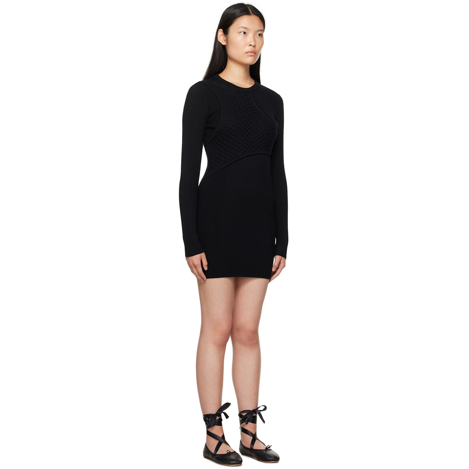  Feng Chen Wang Black Layered Minidress 