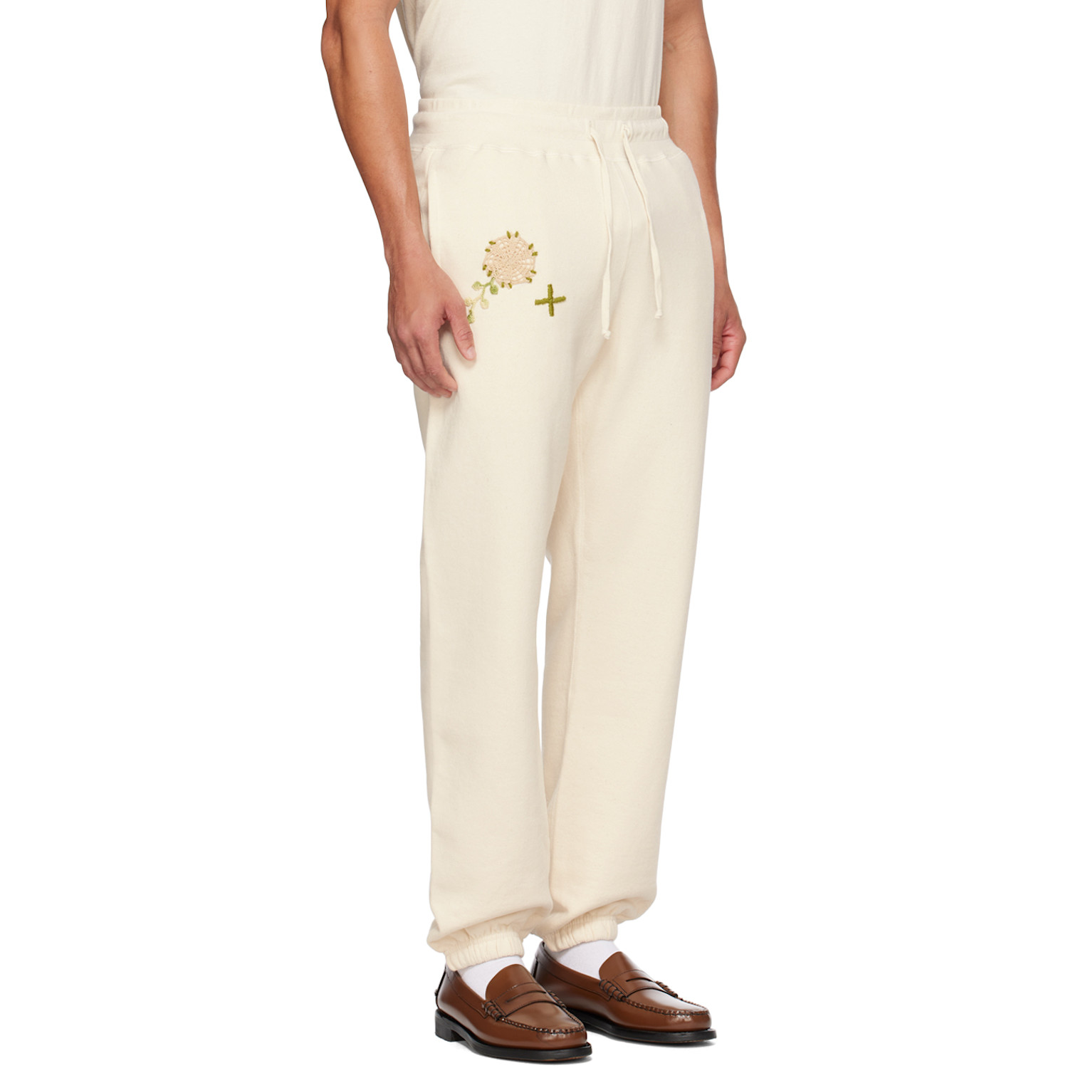  Bentgablenits Off-white Embroidered Sweatpants 