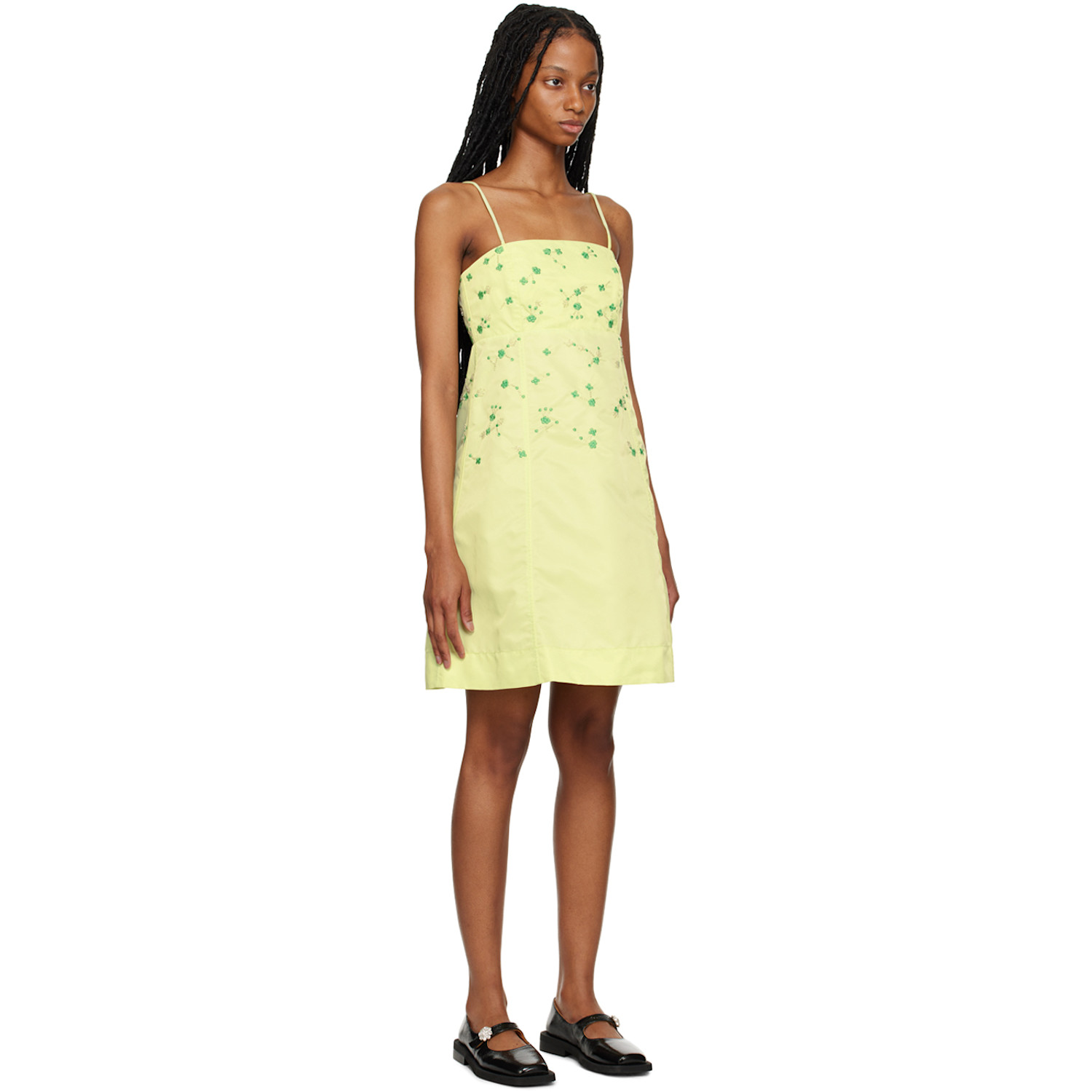 Ganni Ssense Exclusive Green Minidress 