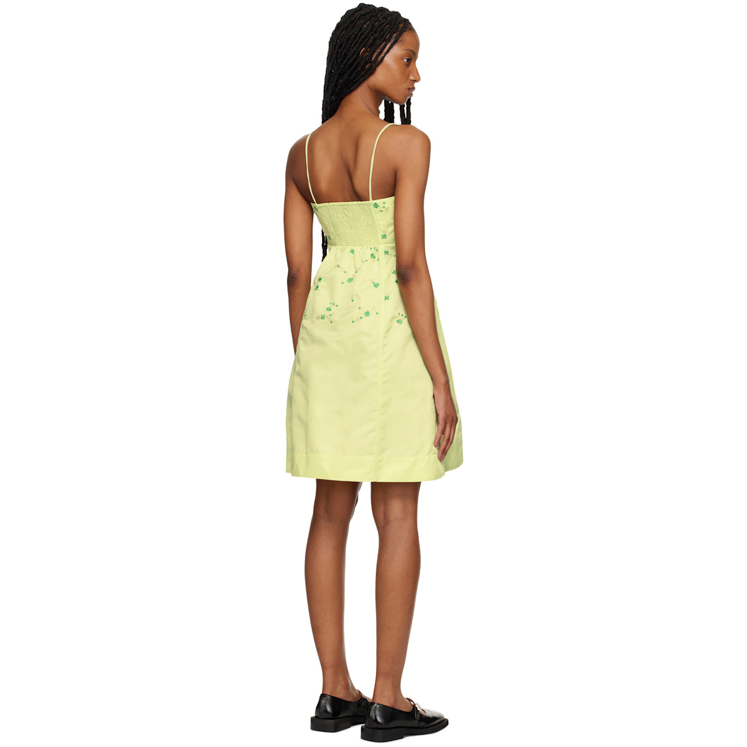  Ganni Ssense Exclusive Green Minidress 