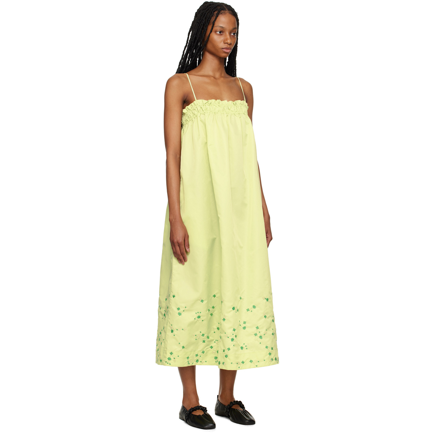  Ganni Ssense Exclusive Green Midi Dress 