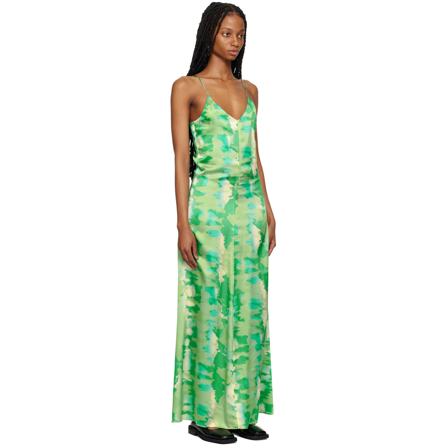  Ganni Ssense Exclusive Green Maxi Dress 