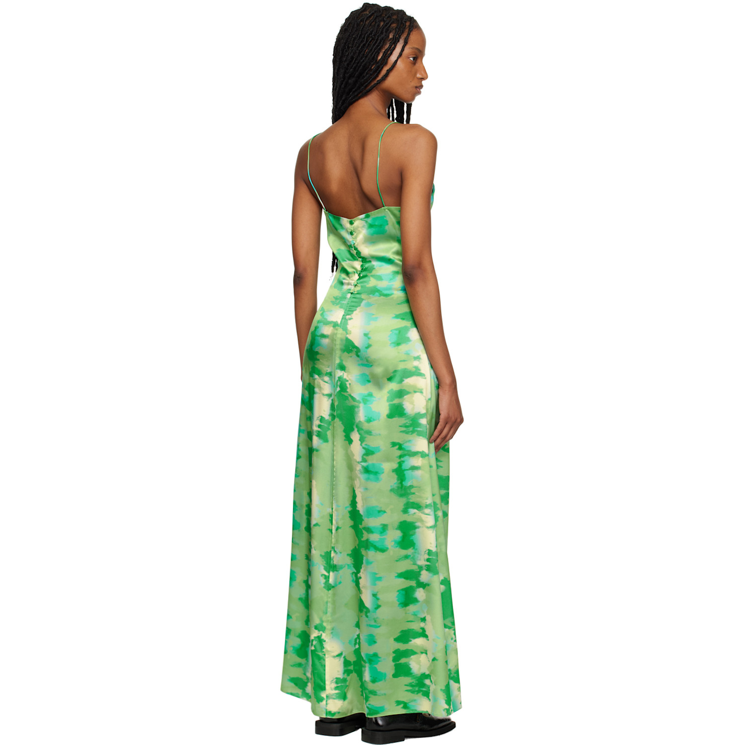  Ganni Ssense Exclusive Green Maxi Dress 