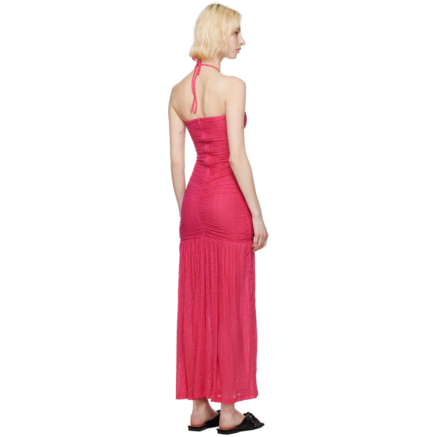  Ganni Ssense Exclusive Pink Maxi Dress 