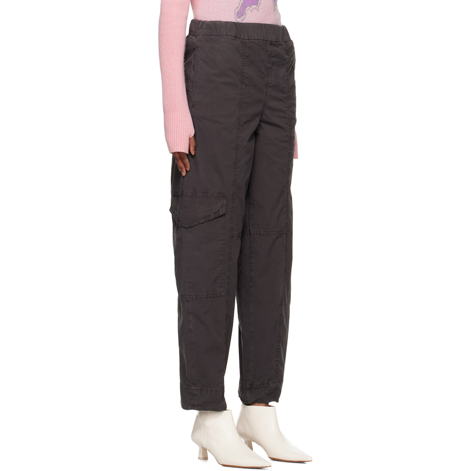  Ganni Gray Curve Trousers 