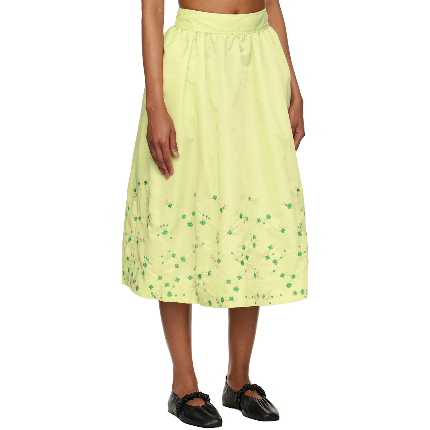  Ganni Ssense Exclusive Green Midi Skirt 