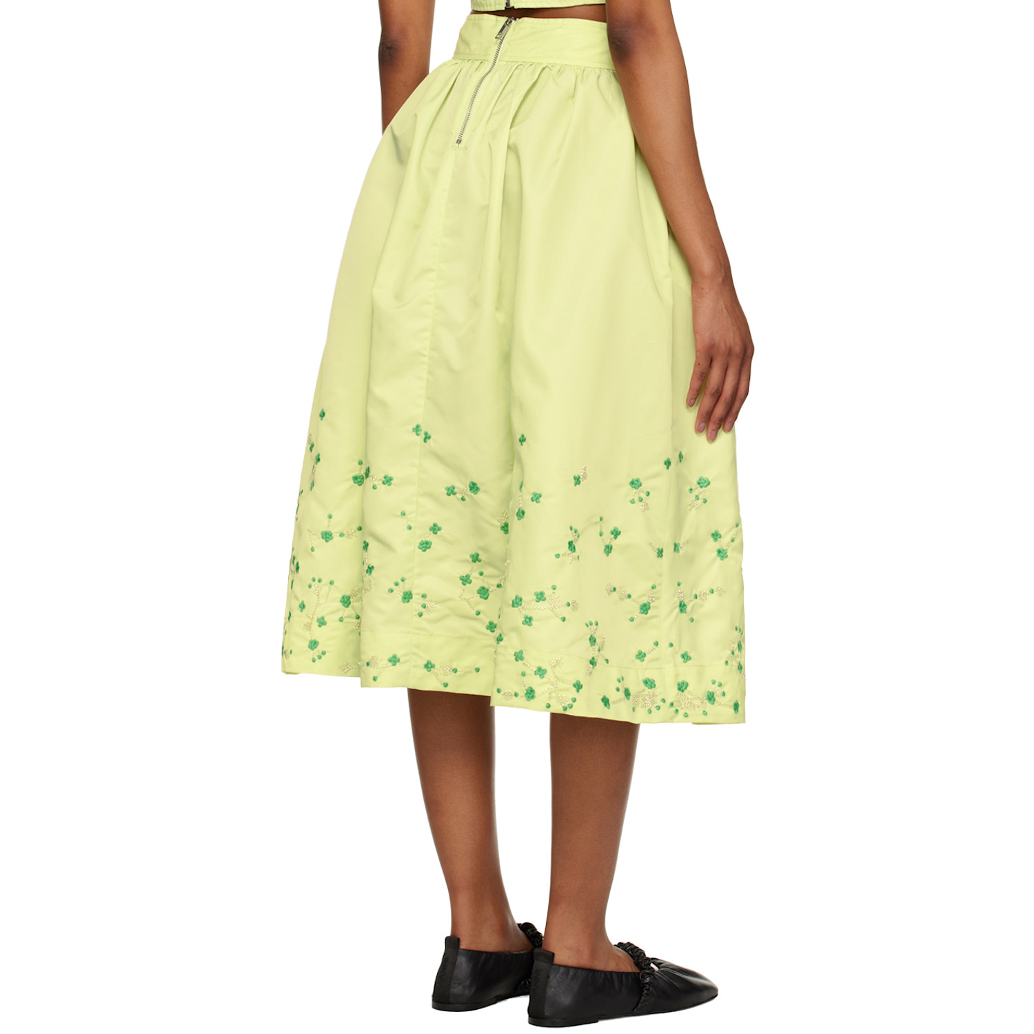  Ganni Ssense Exclusive Green Midi Skirt 