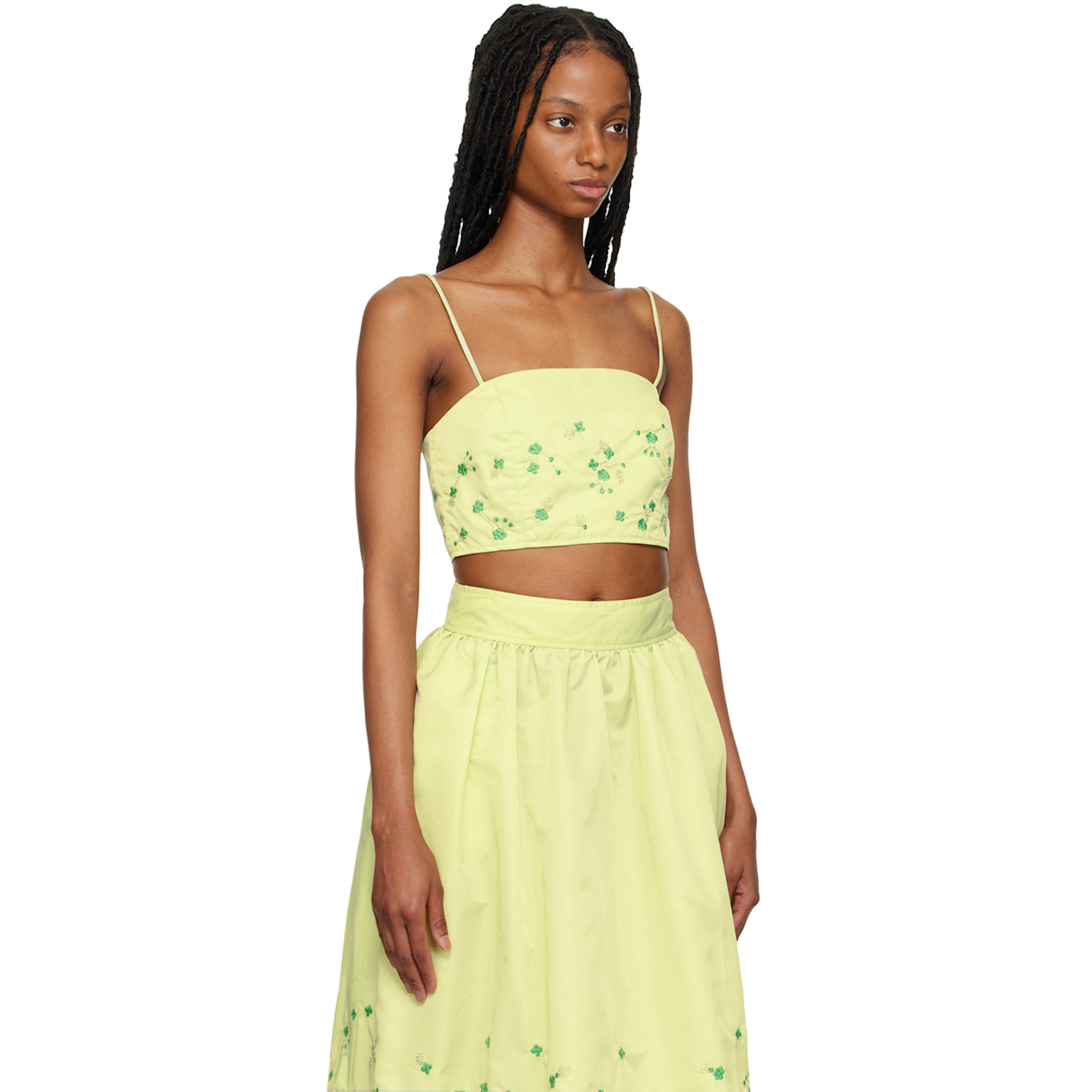  Ganni Ssense Exclusive Green Camisole 