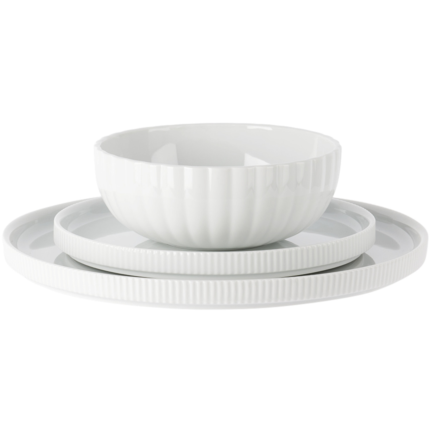  Georg Jensen White Bernadotte Dinnerware Set, 3 Pcs 
