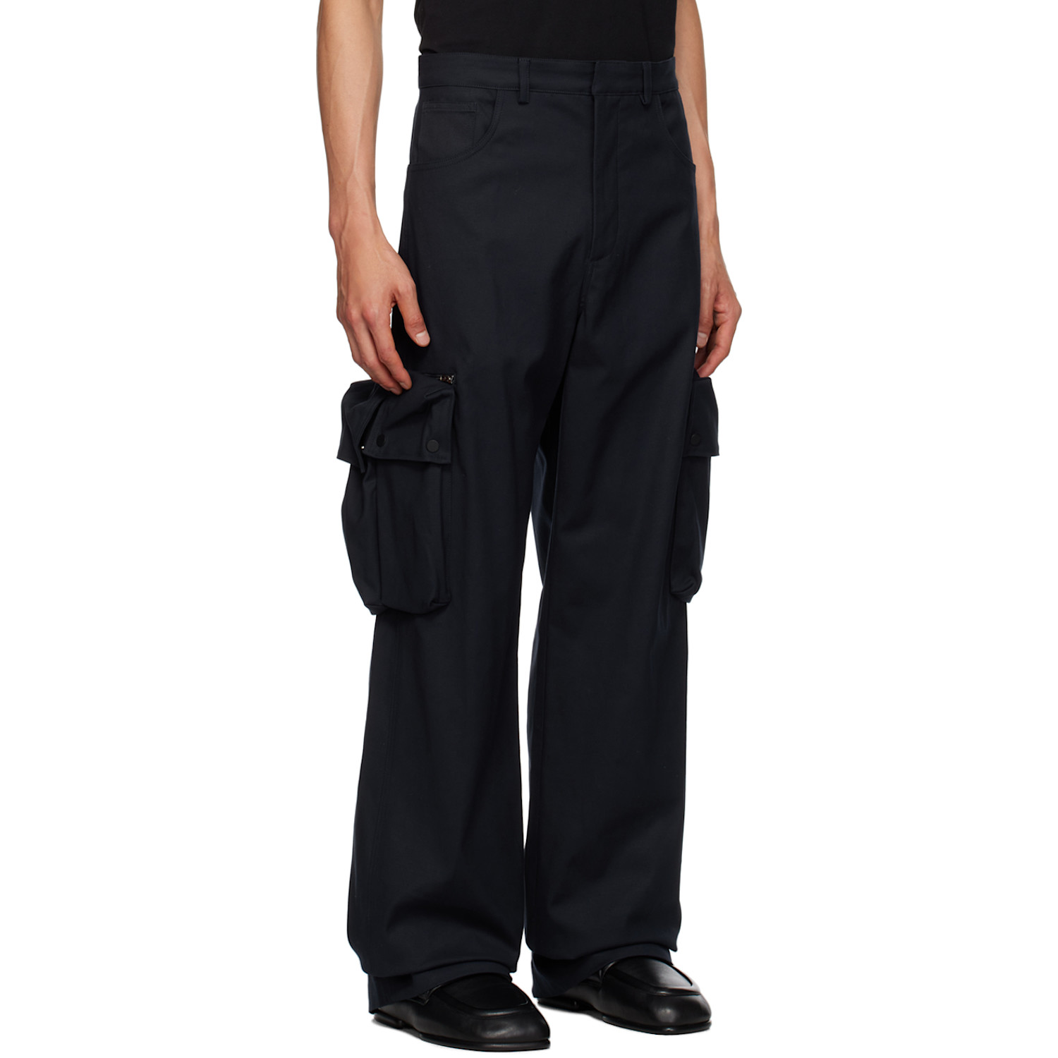  Botter Navy Concealed Pocket Cargo Pants 