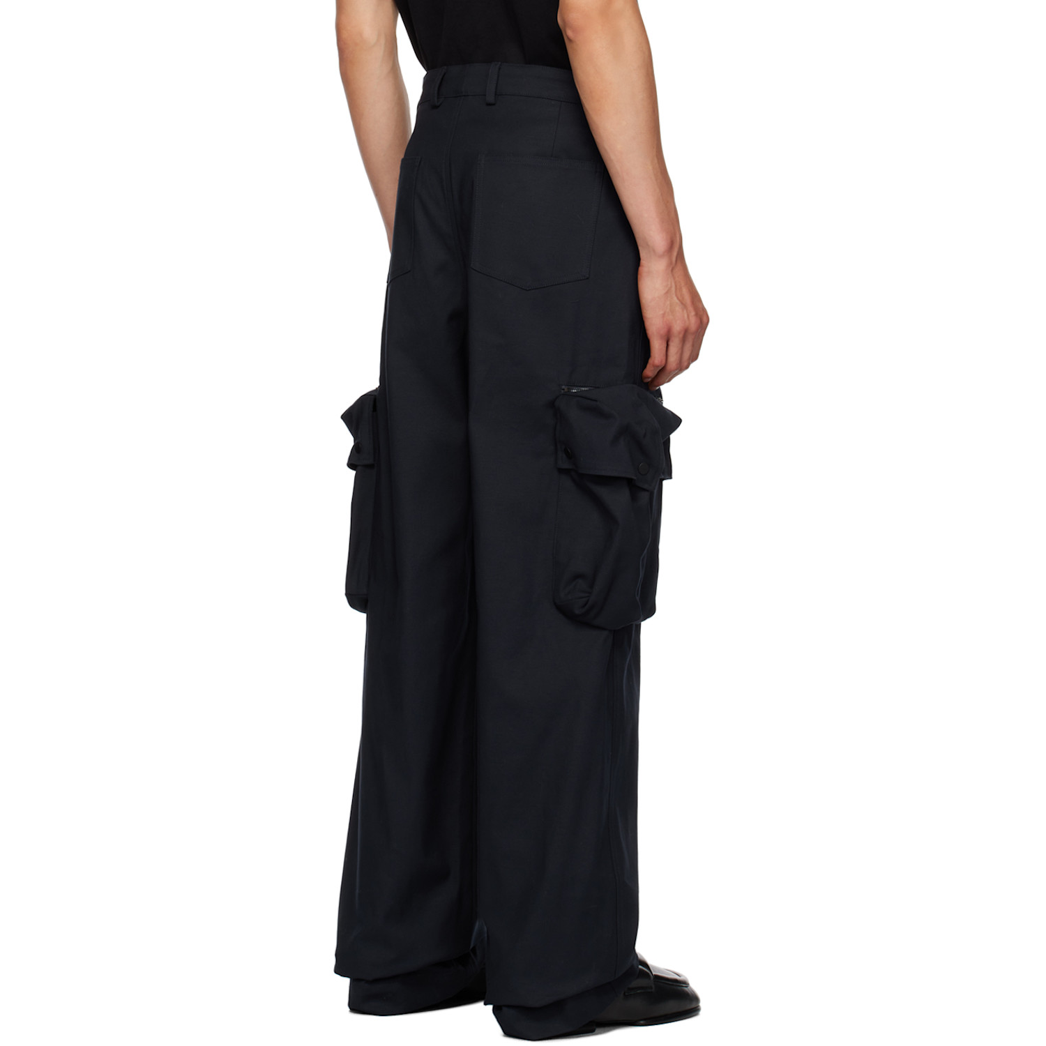  Botter Navy Concealed Pocket Cargo Pants 