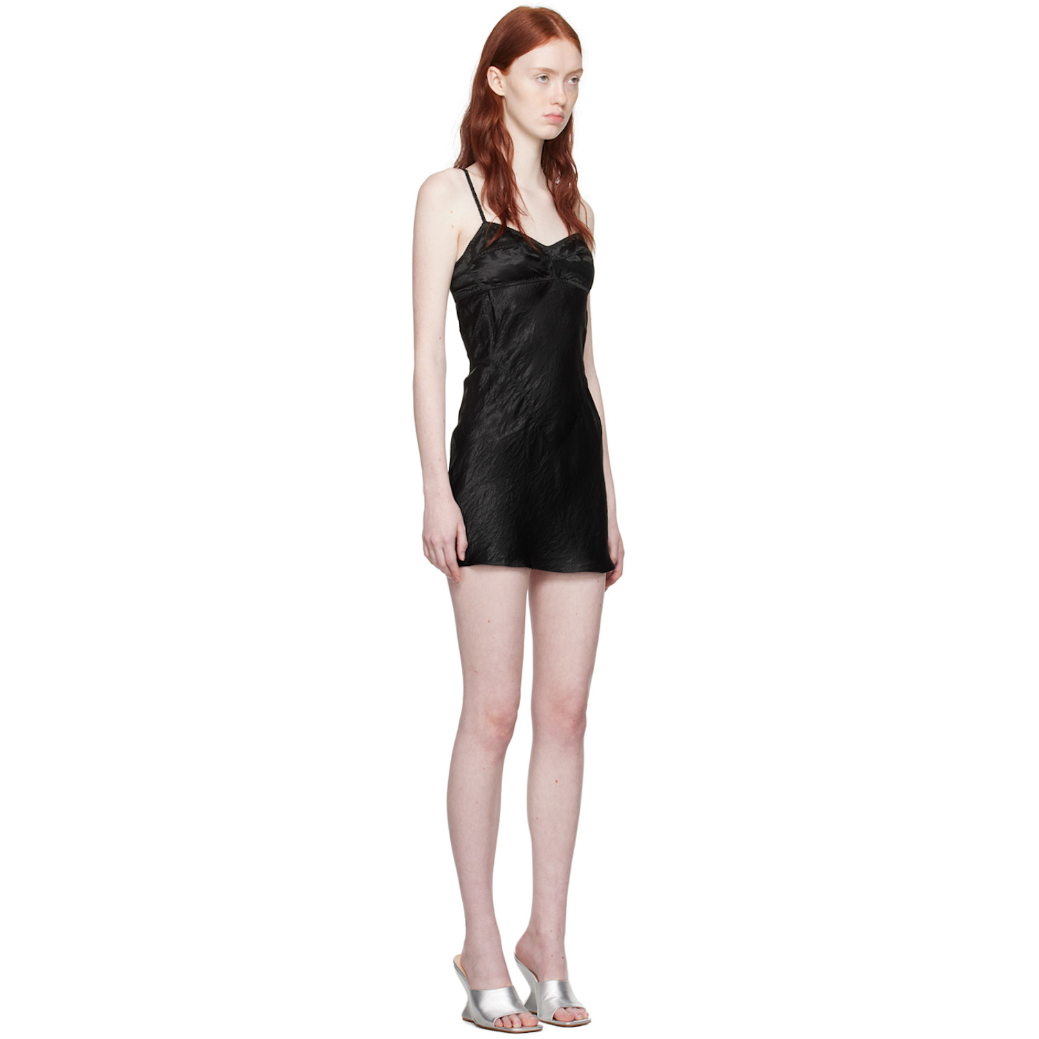  Anna October Black Waterlily Minidress 