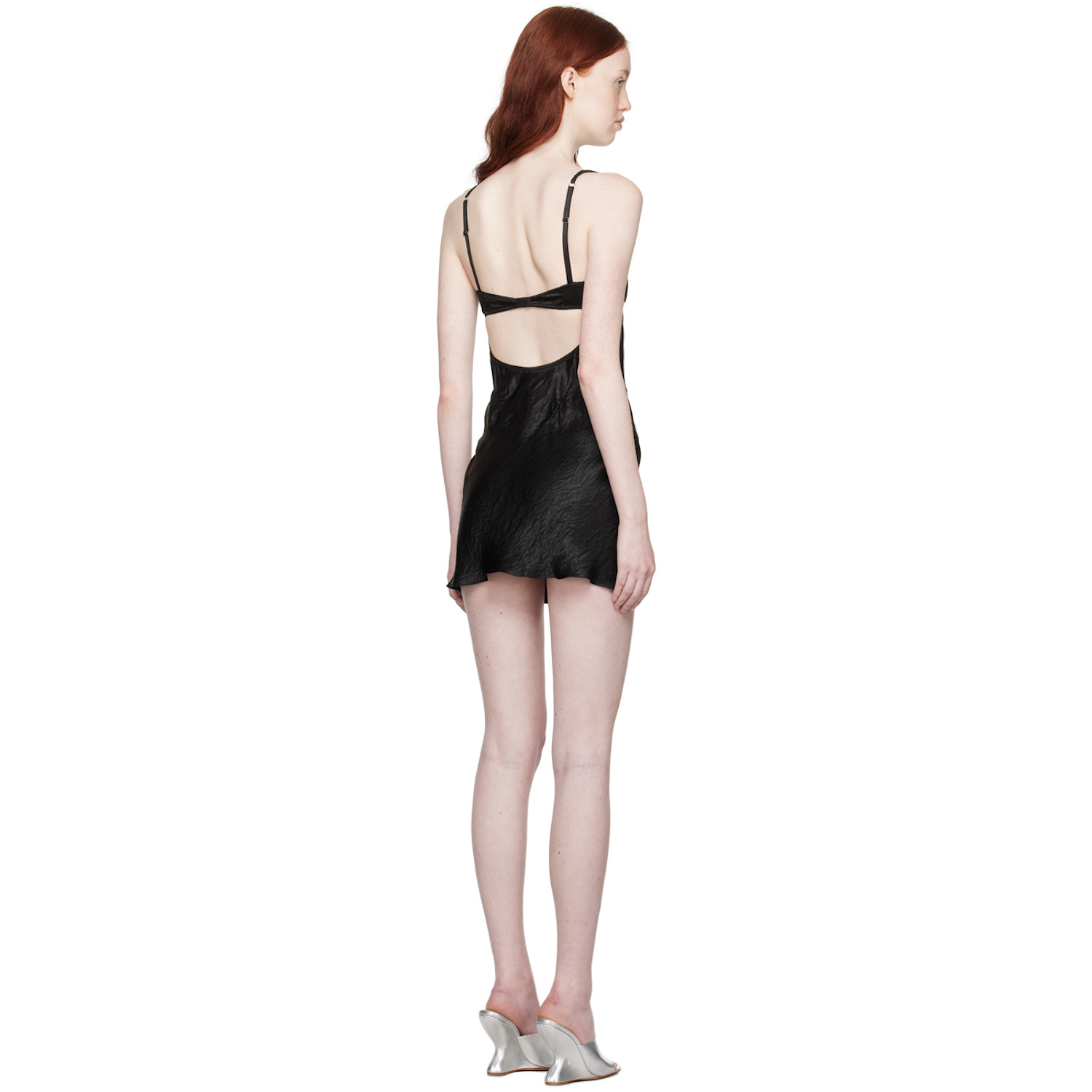  Anna October Black Waterlily Minidress 