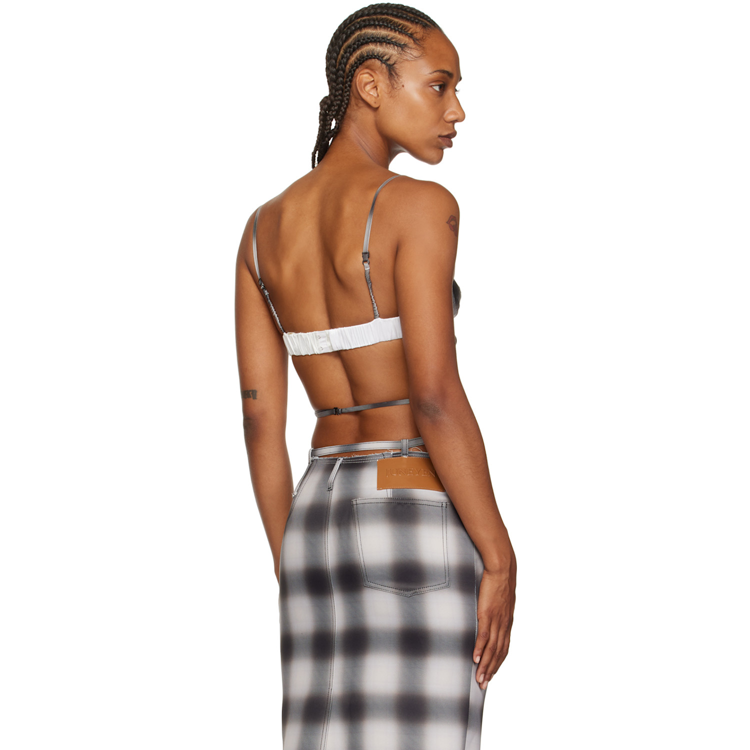  Juneyen Gray Check Tank Top 