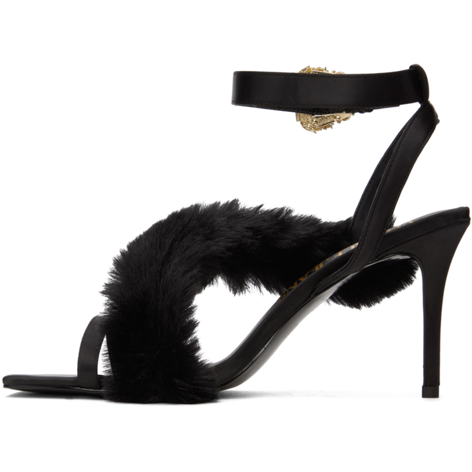  Versace Jeans Couture Black Emily Heeled Sandals 