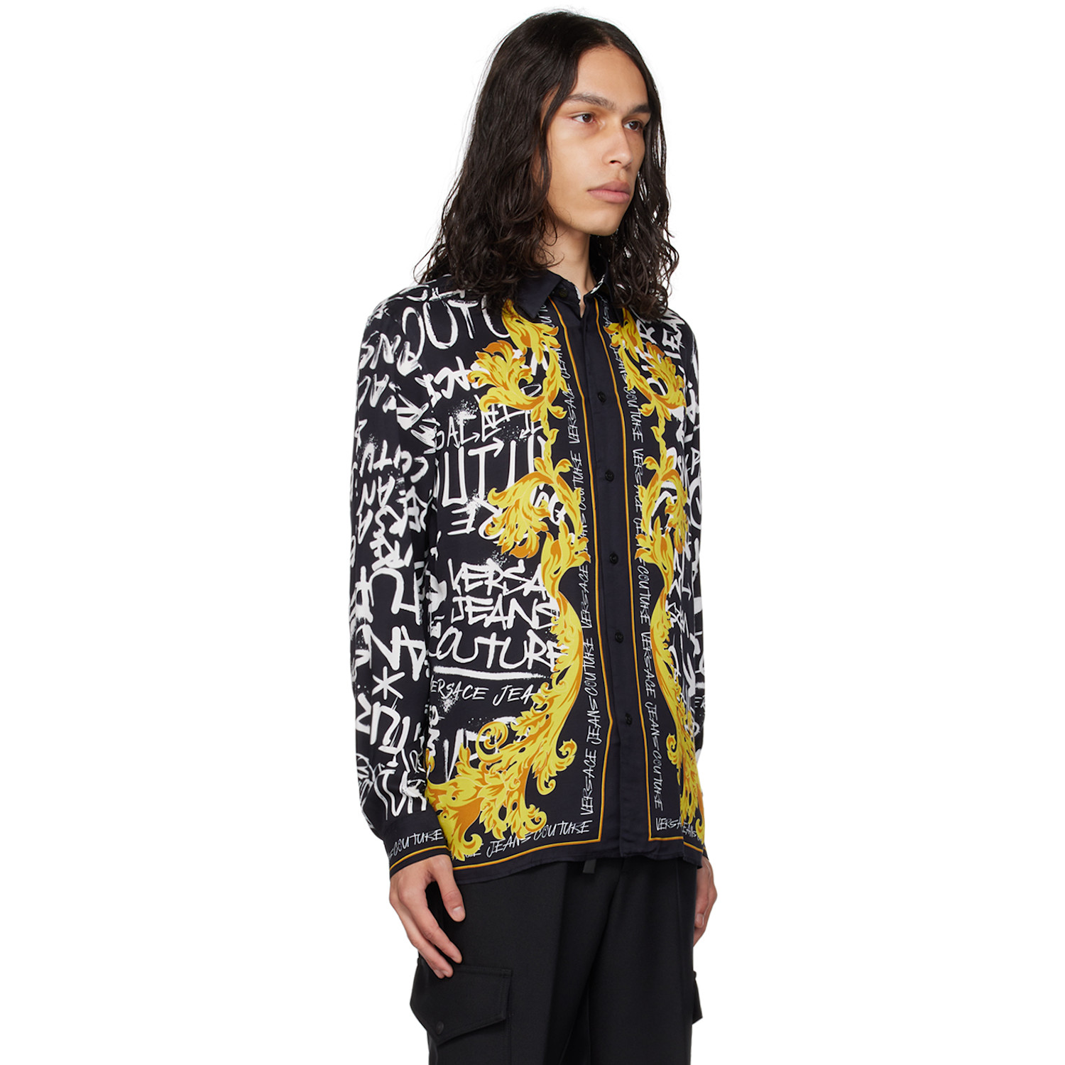  Versace Jeans Couture Black Graffiti Shirt 