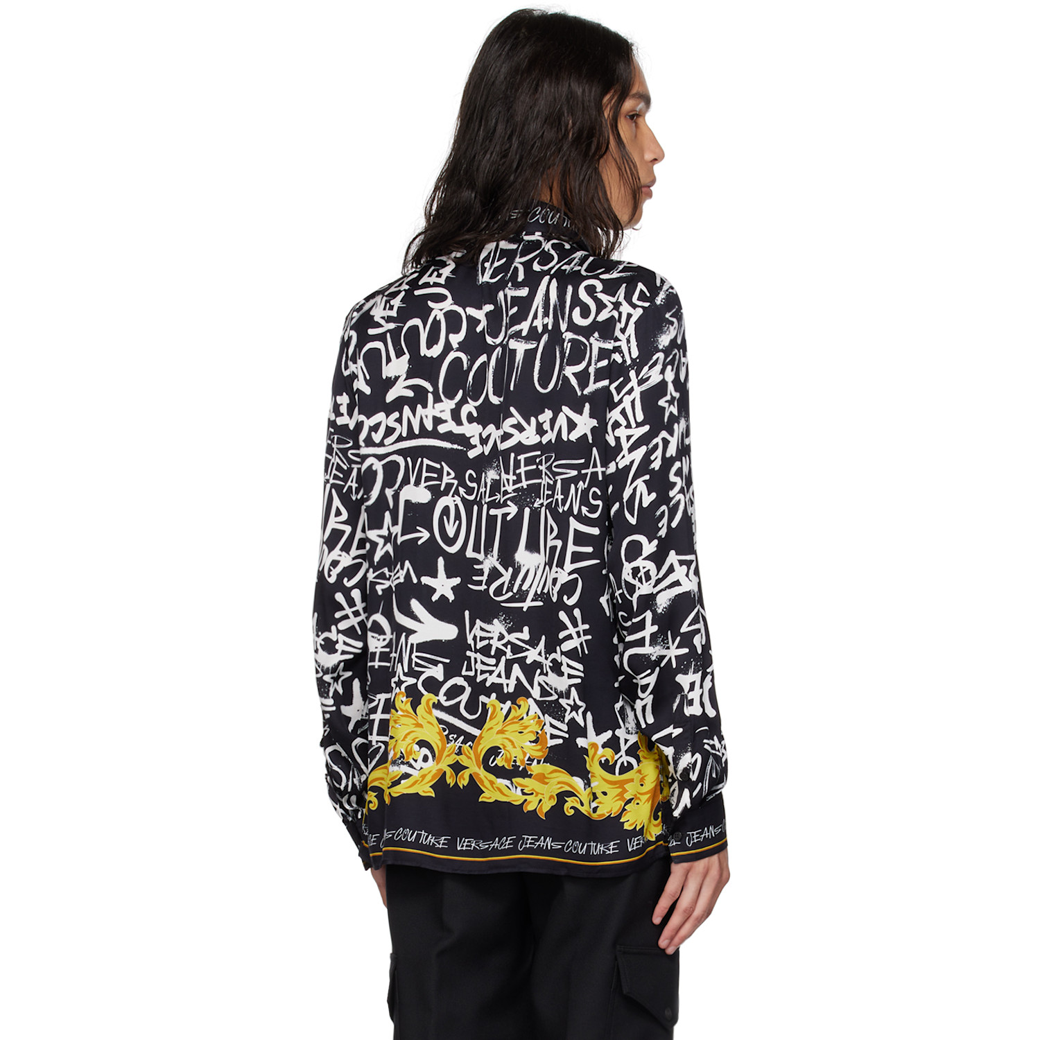  Versace Jeans Couture Black Graffiti Shirt 