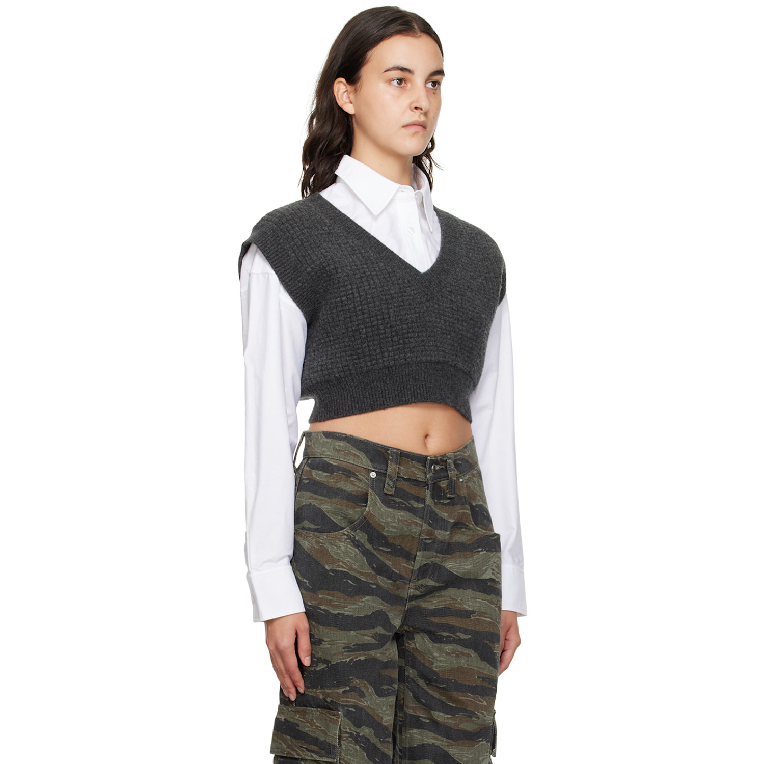  Alexanderwang.t Gray & White Layered Shirt 