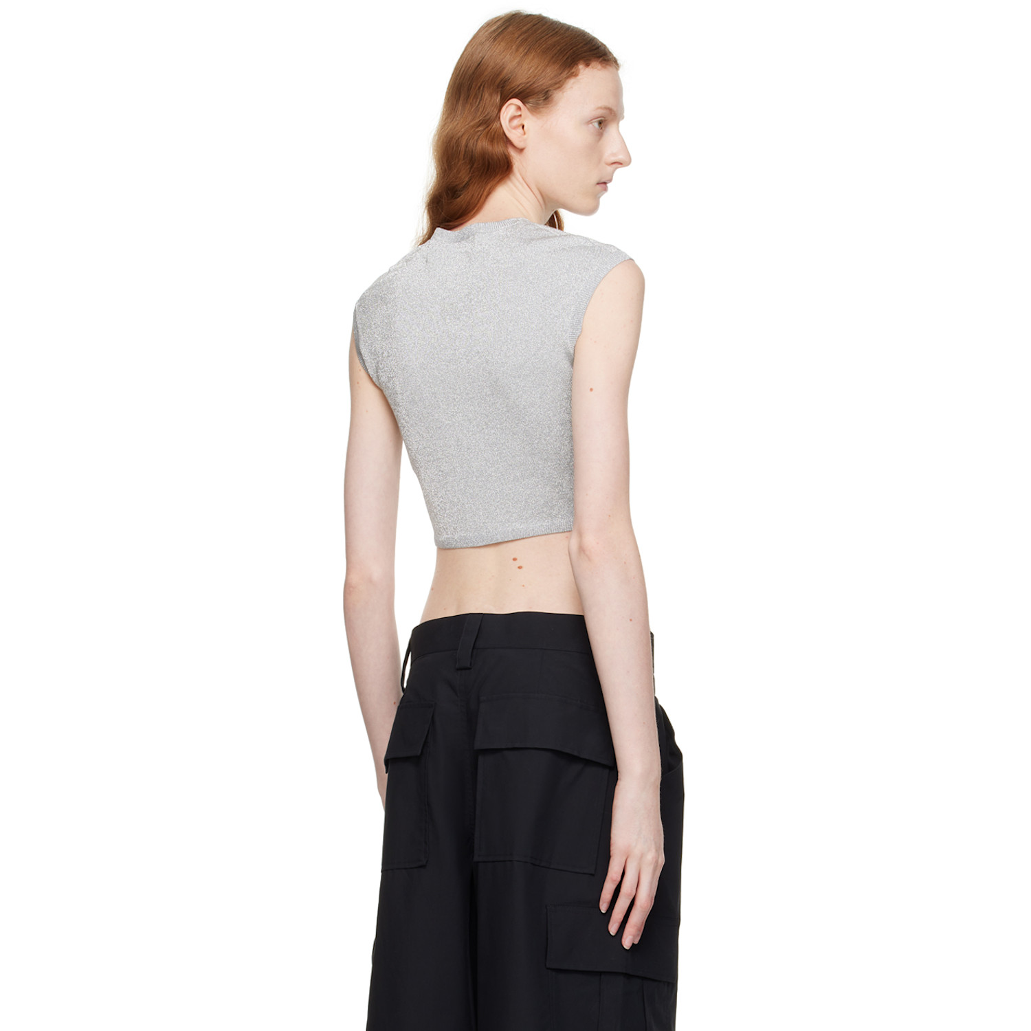  Alexanderwang.t Silver Cropped T-shirt 