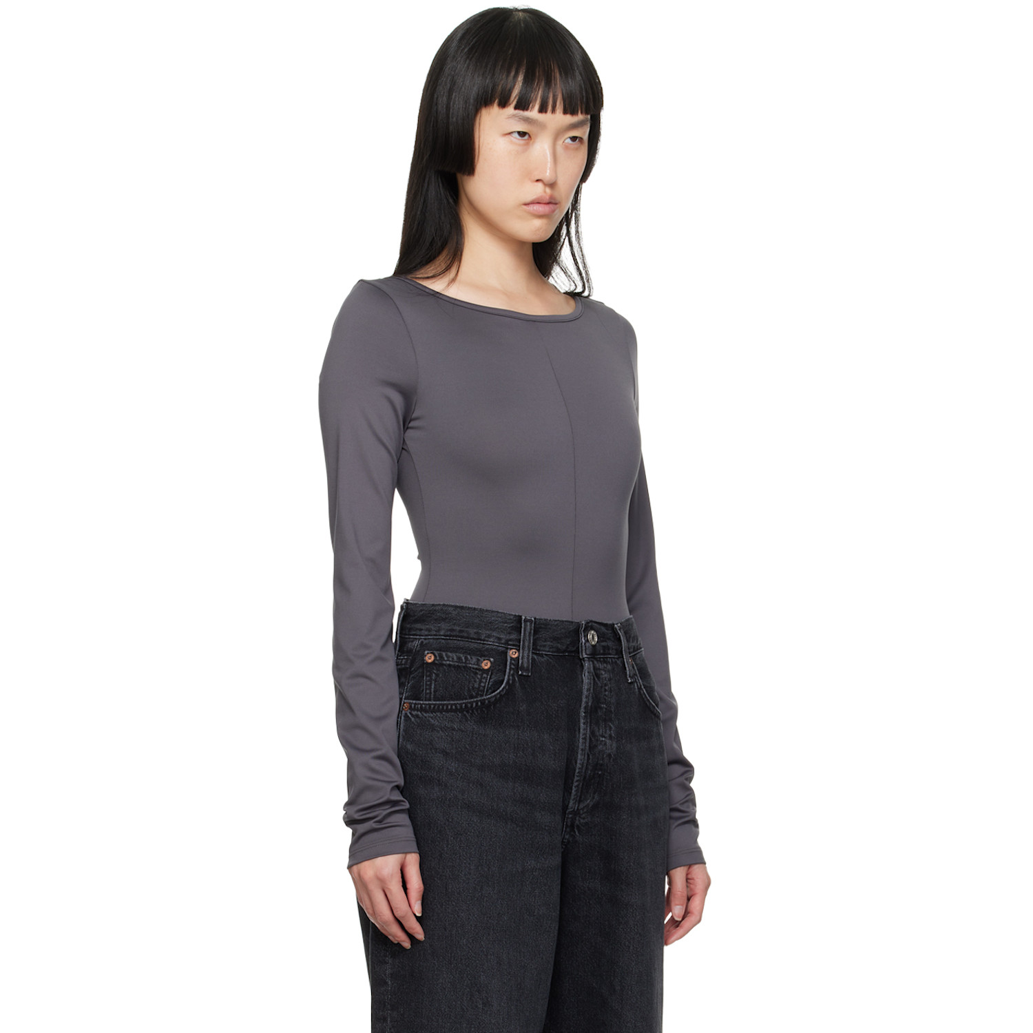  Agolde Gray Paulette Bodysuit 