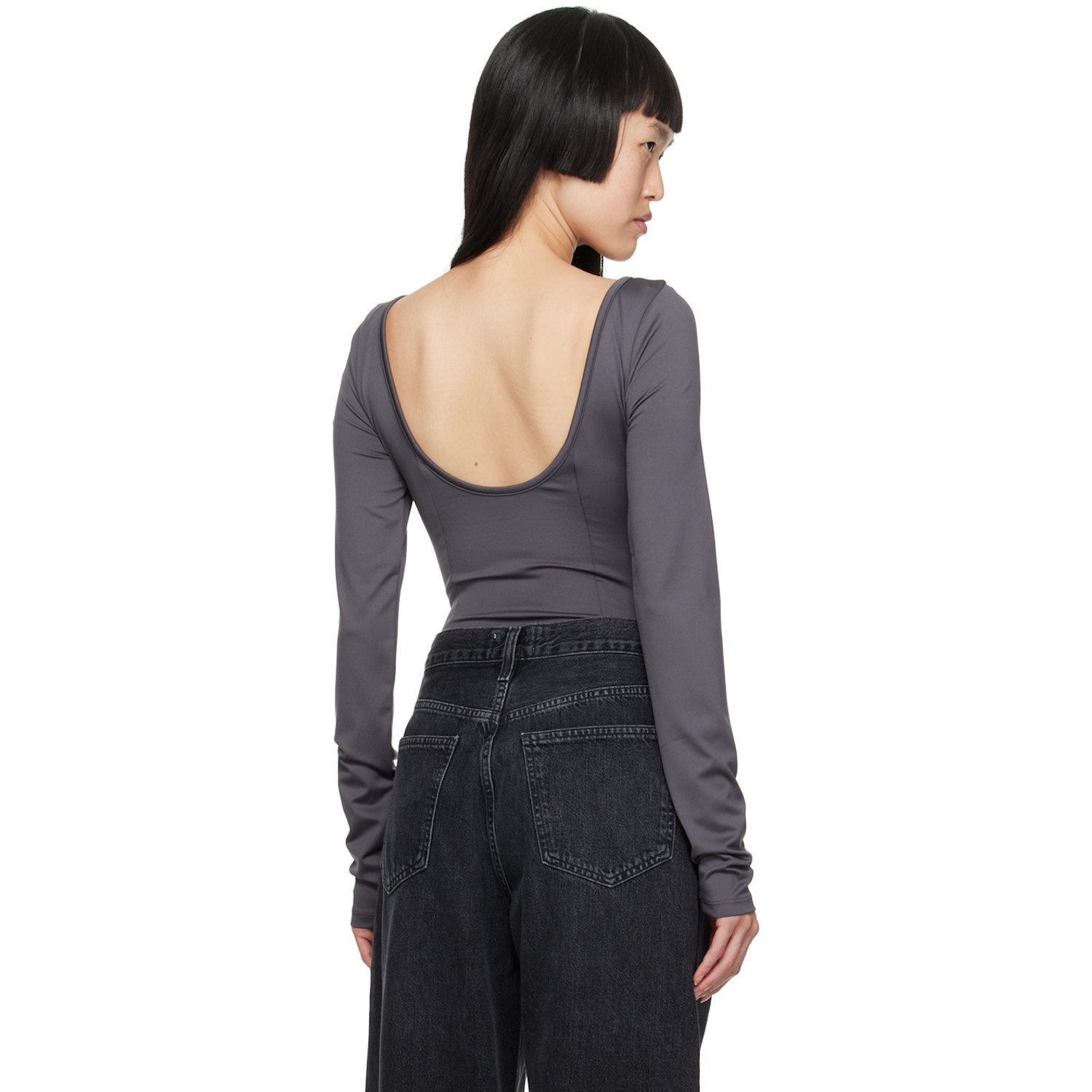  Agolde Gray Paulette Bodysuit 