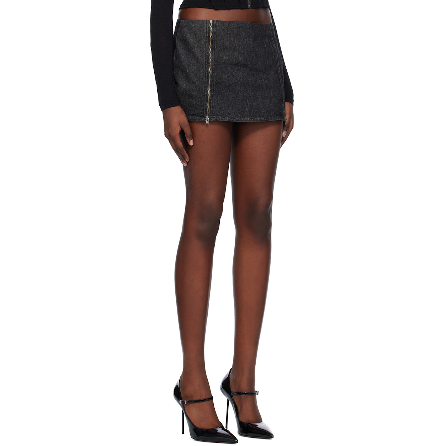  Miaou Navy Ezra Denim Miniskirt 