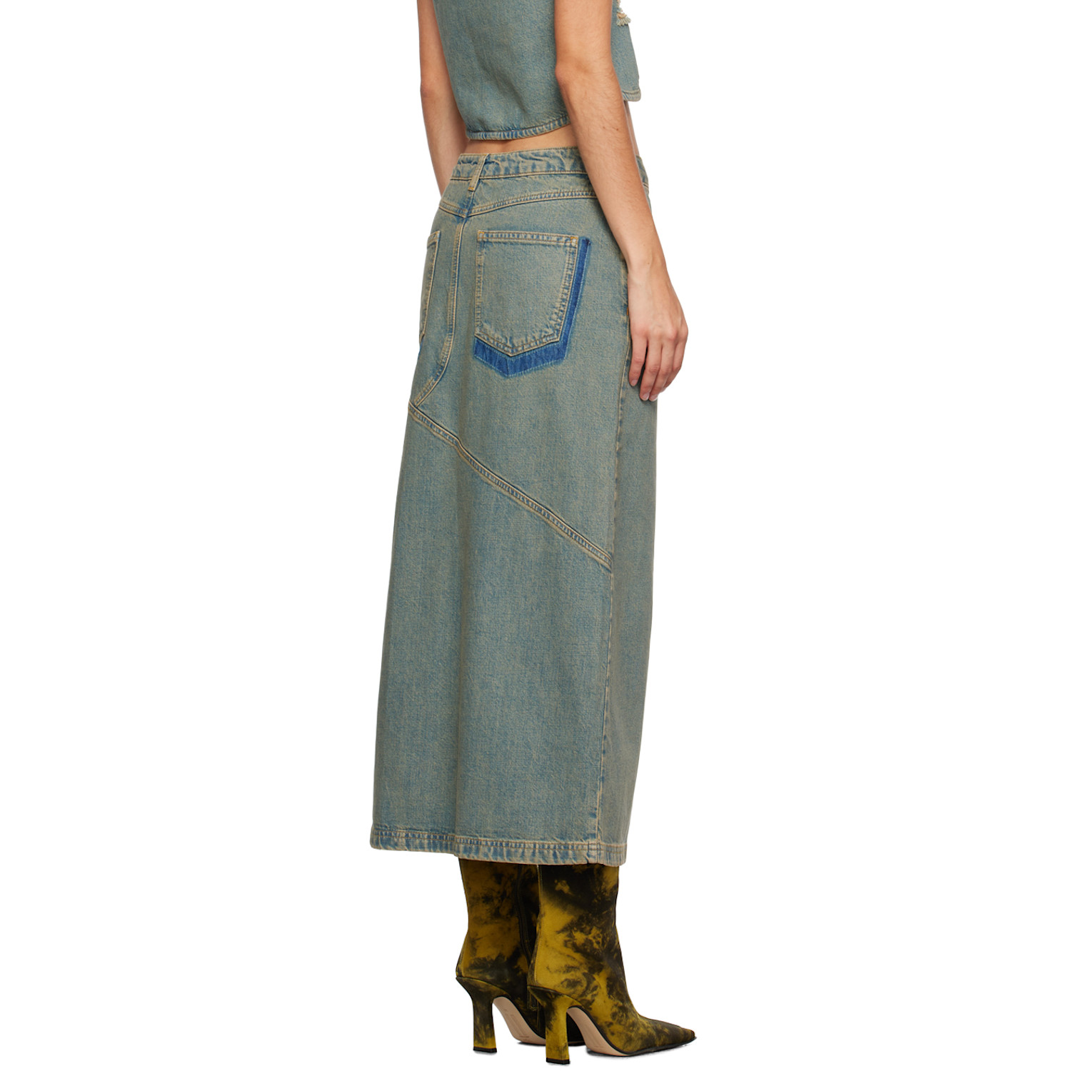  Miaou Blue Rowan Denim Maxi Skirt 