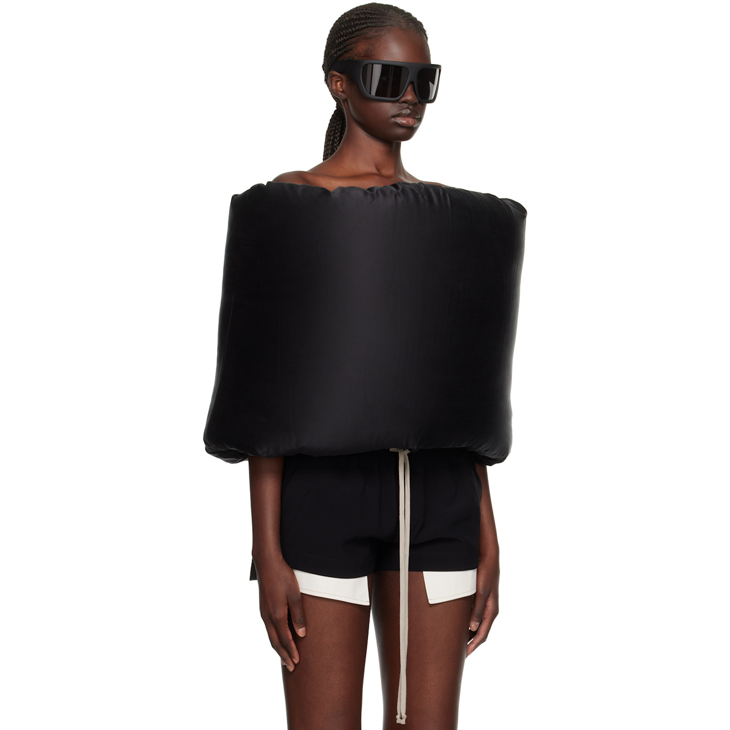  Rick Owens Black Donut Down Scarf 