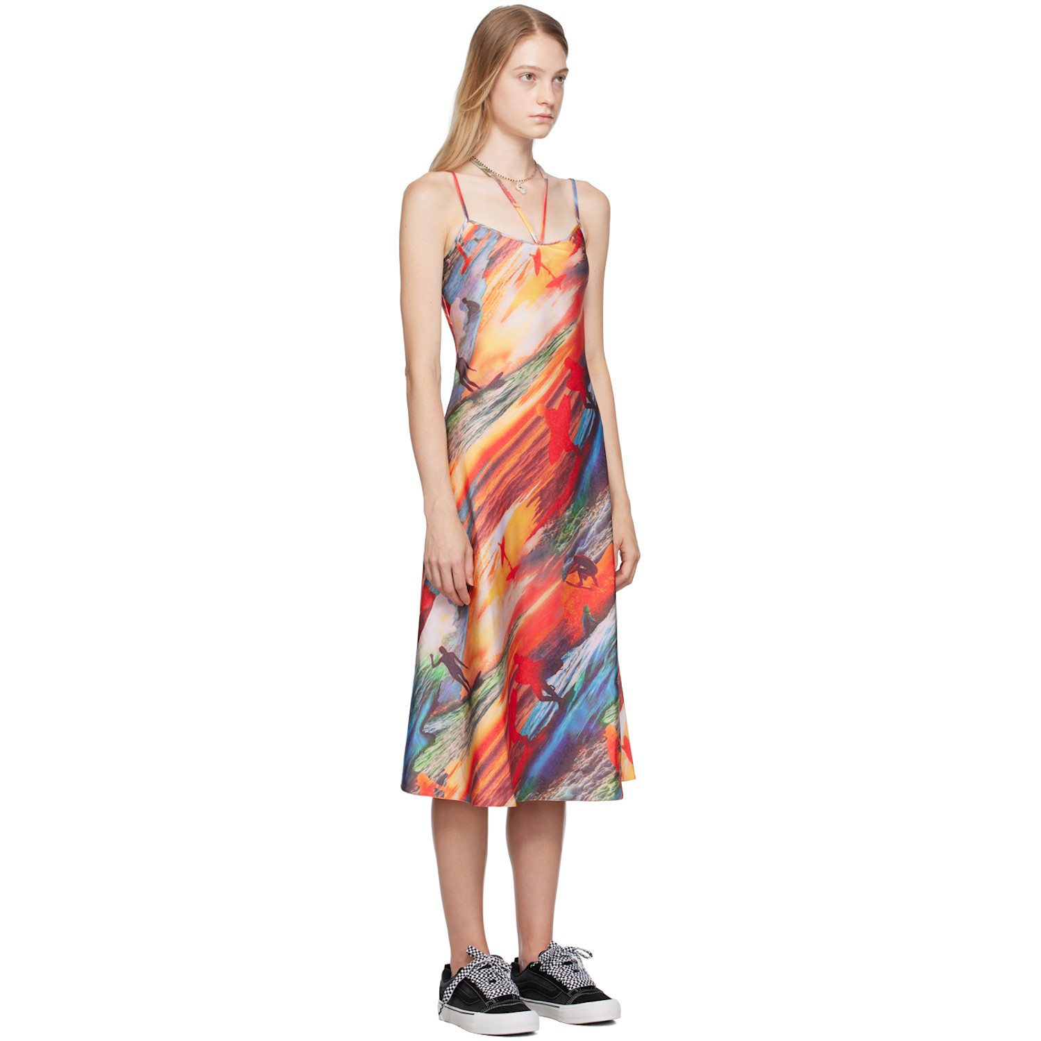 Erl Red Printed Midi Dress 