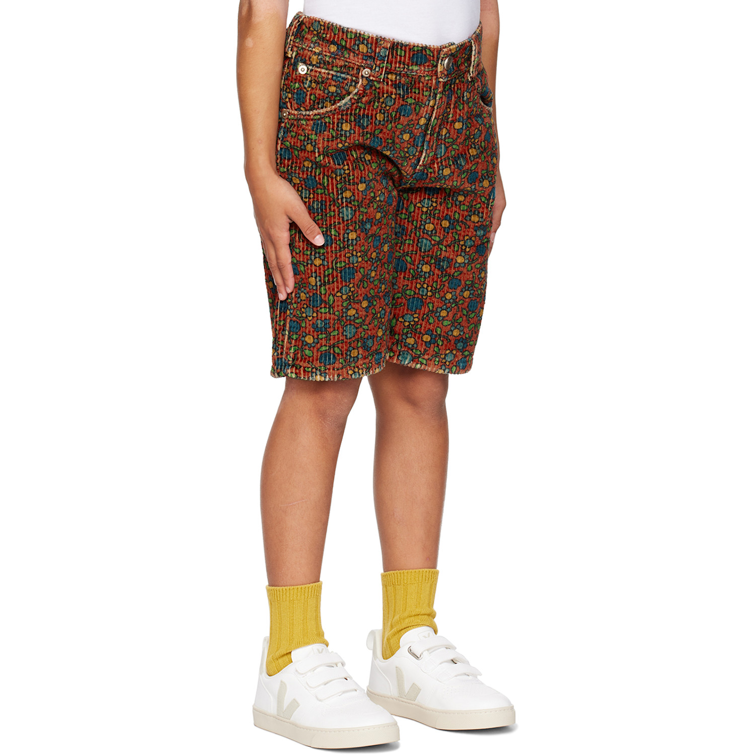  Erl Kids Orange Floral Shorts 
