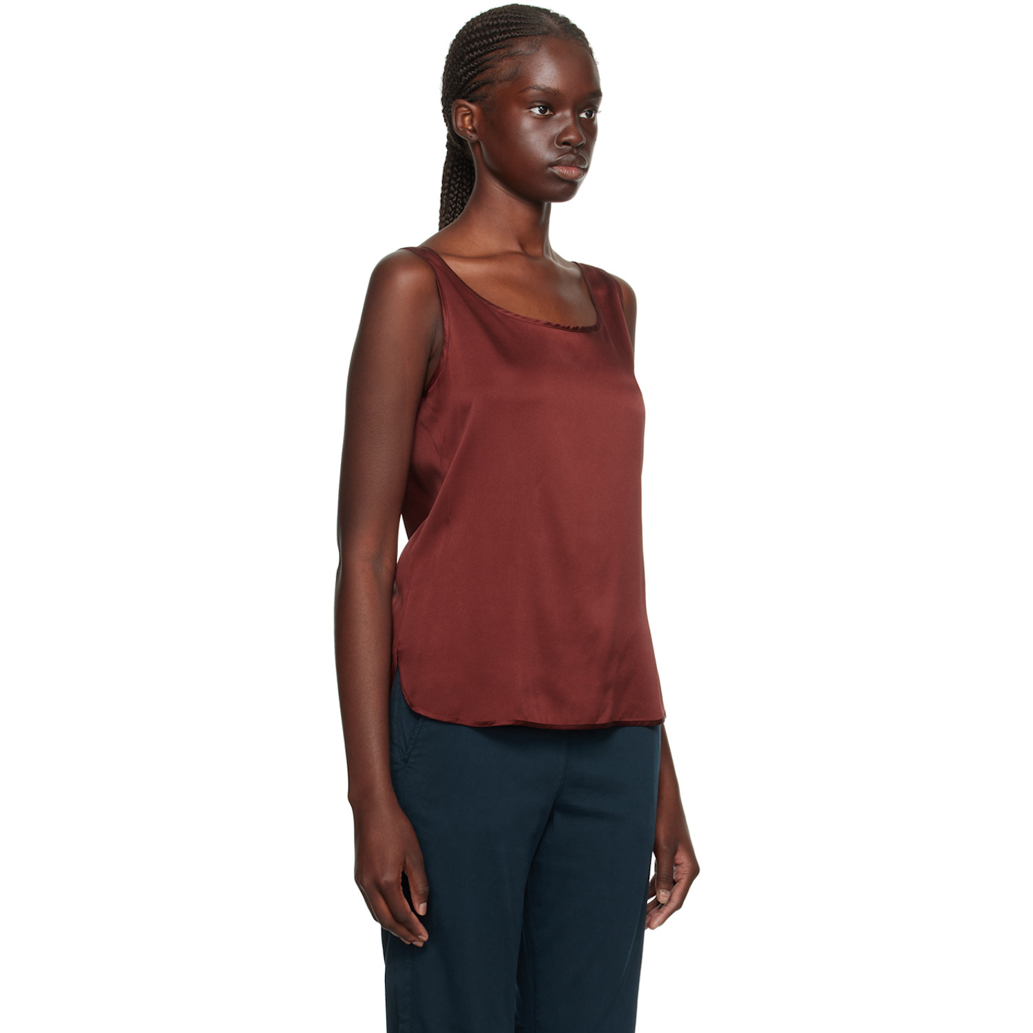  Mm By Max Mara Burgundy Pan Tank Top 