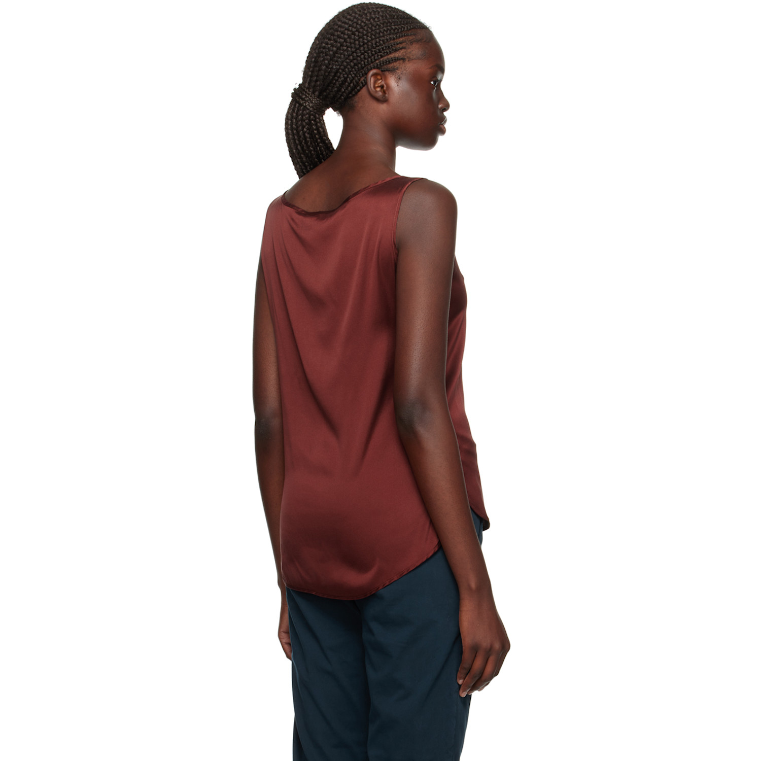  Mm By Max Mara Burgundy Pan Tank Top 