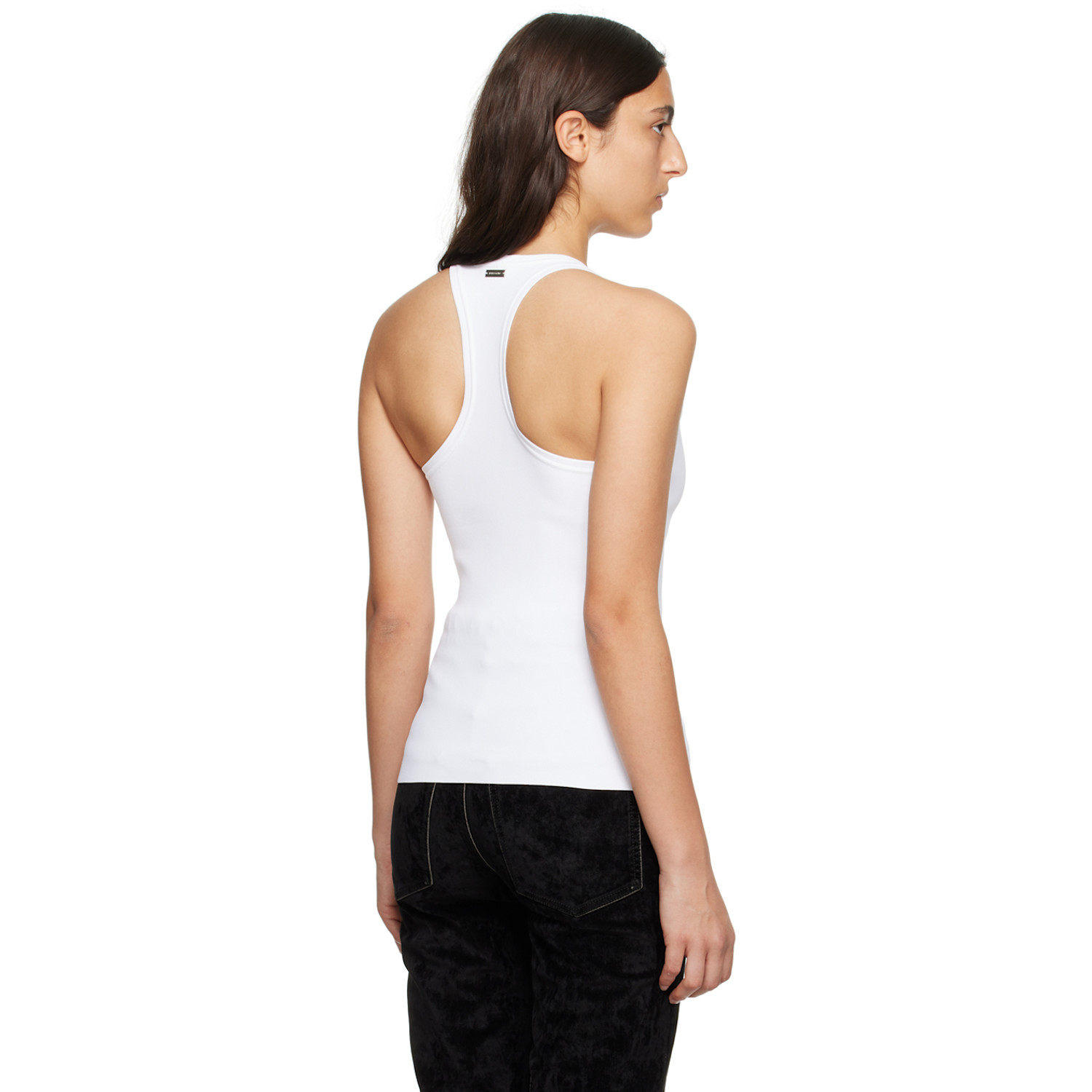  Ferragamo White Scoop Neck Tank Top 