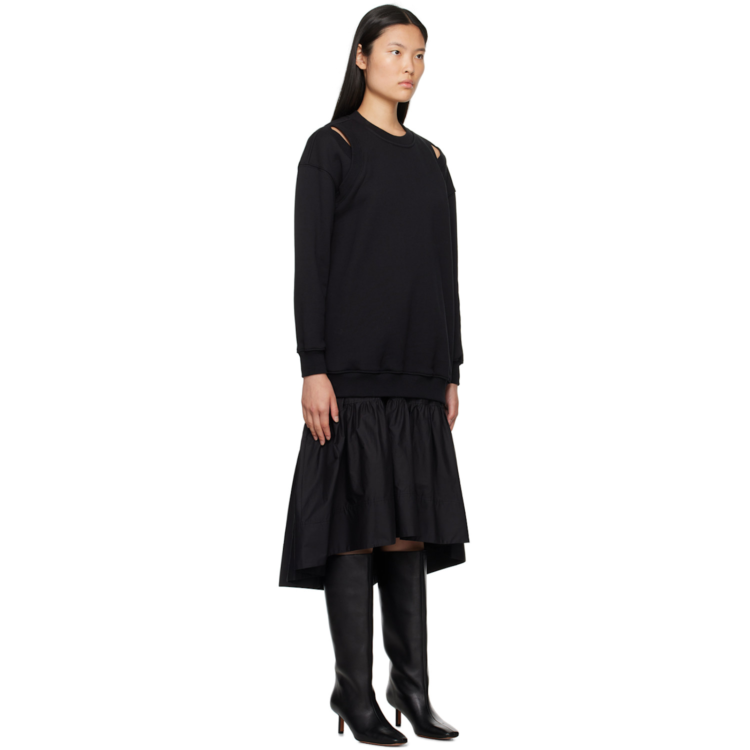  3.1 Phillip Lim Black Layered Midi Dress 