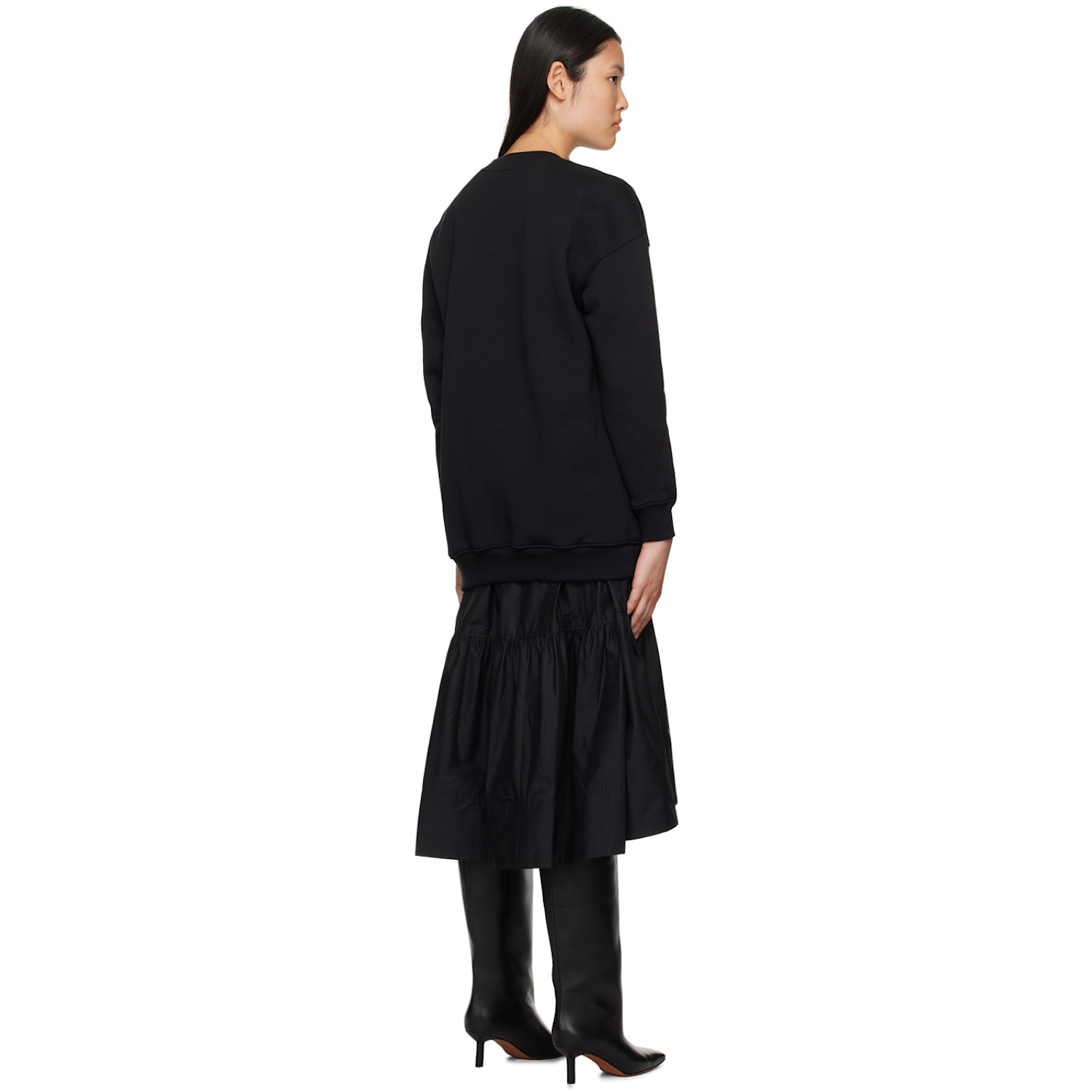  3.1 Phillip Lim Black Layered Midi Dress 